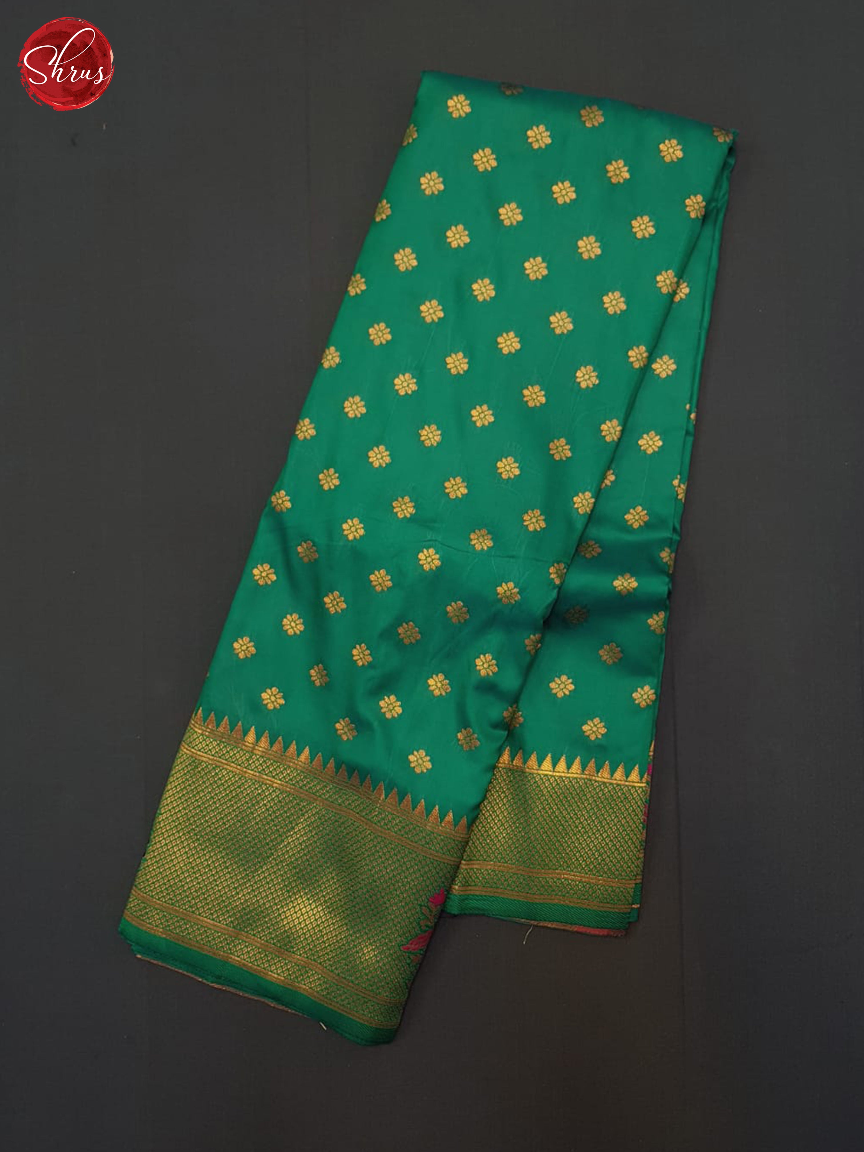 Green(Single Tone) - Semi Paithani Saree - Shop on ShrusEternity.com