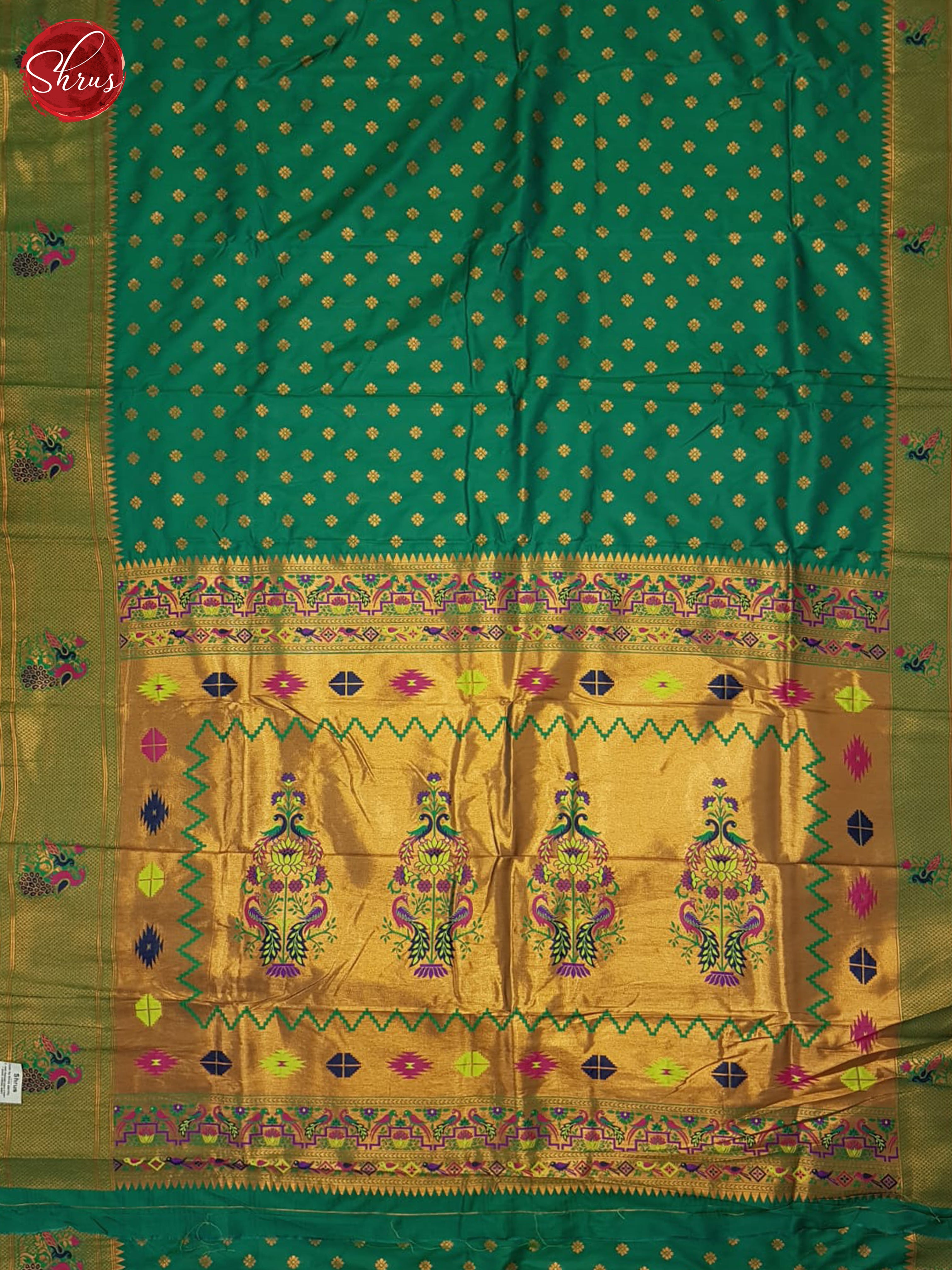Green(Single Tone) - Semi Paithani Saree - Shop on ShrusEternity.com