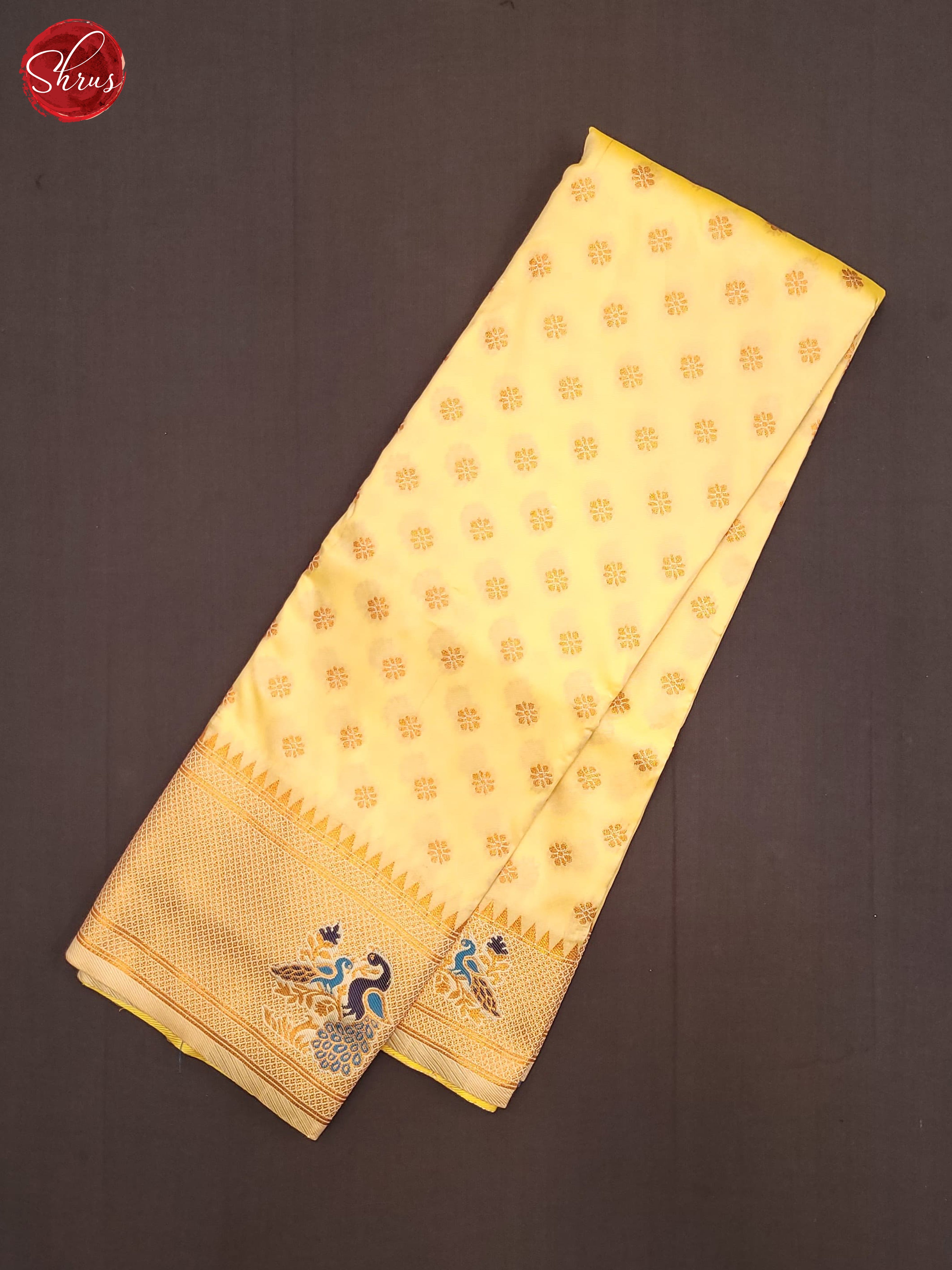 Cream(Single Tone)- Semi Paithani Saree - Shop on ShrusEternity.com