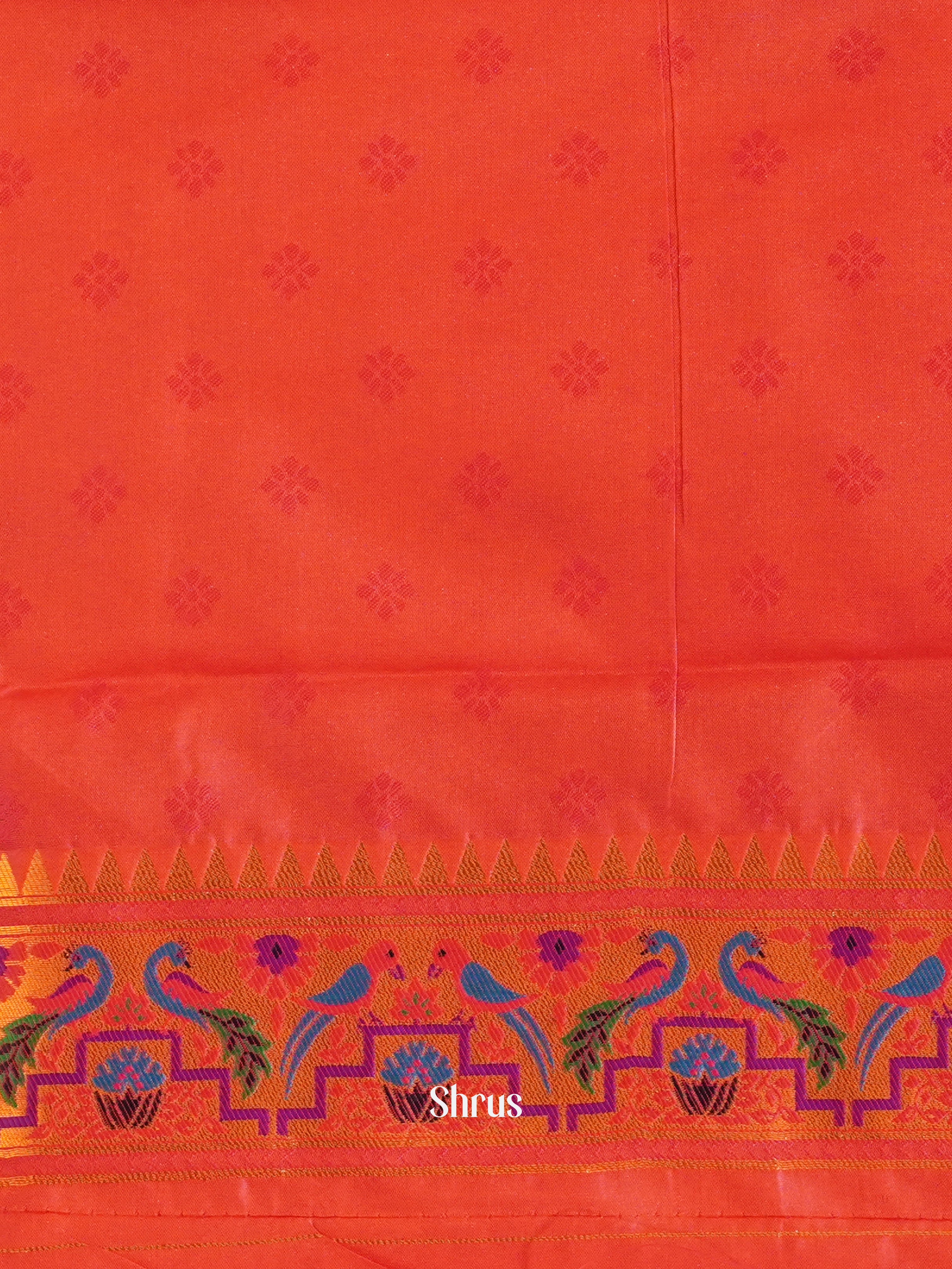 Pink(single tone)-semi paithani saree - Shop on ShrusEternity.com