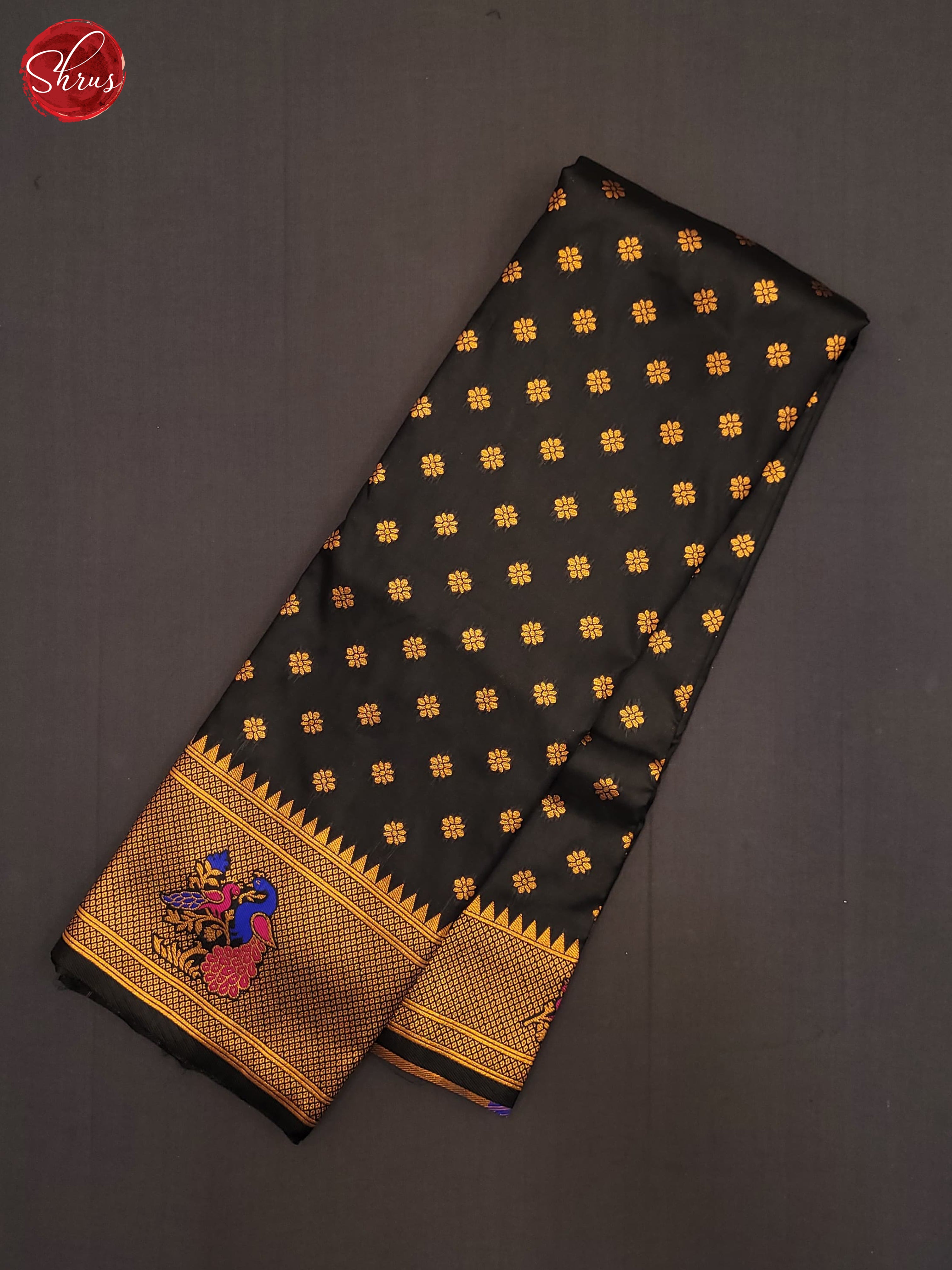 Black(Single Tone) - Semi Paithani Saree - Shop on ShrusEternity.com