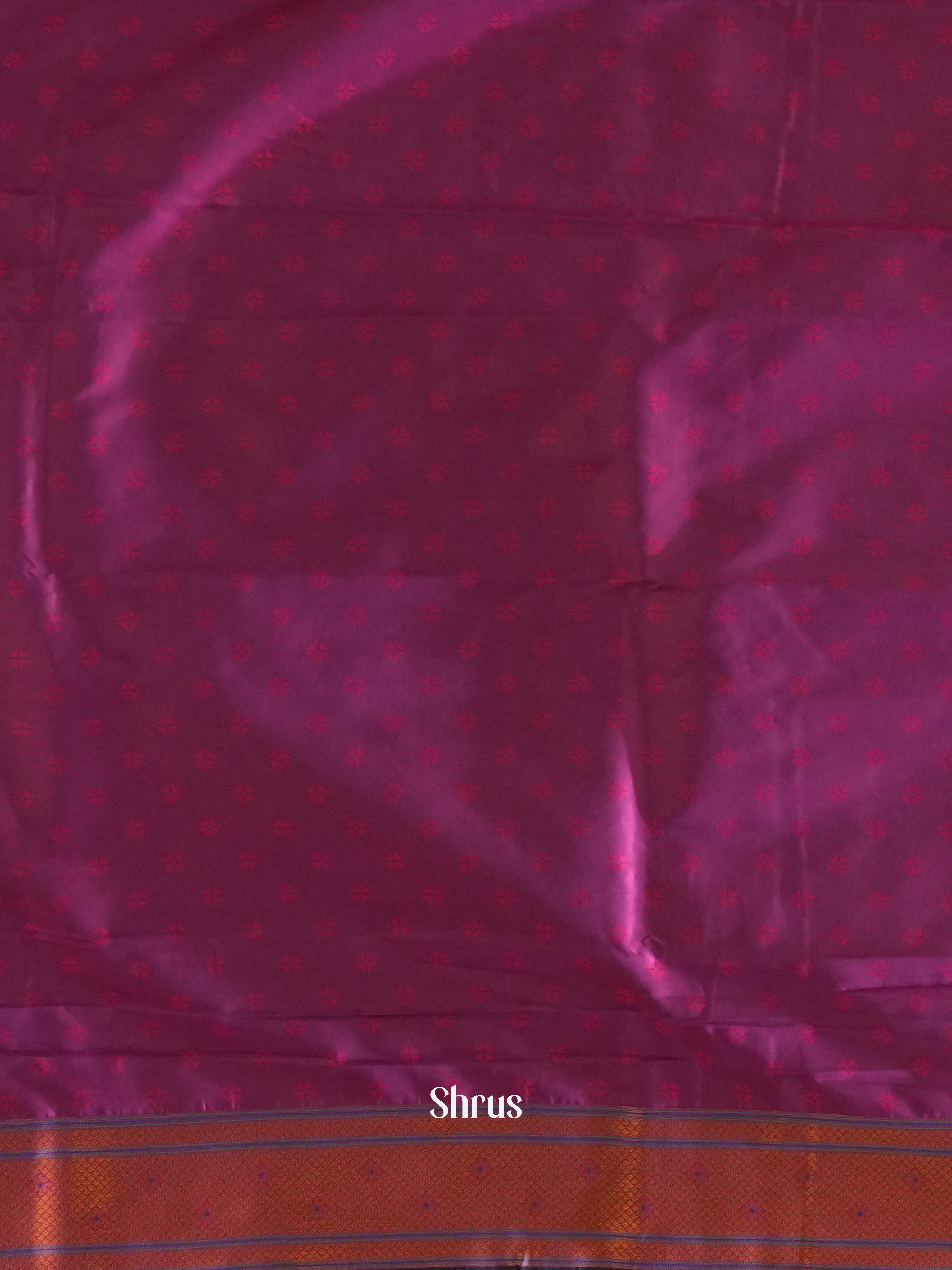 Peacock Blue & Pink- Semi Paithani Saree - Shop on ShrusEternity.com