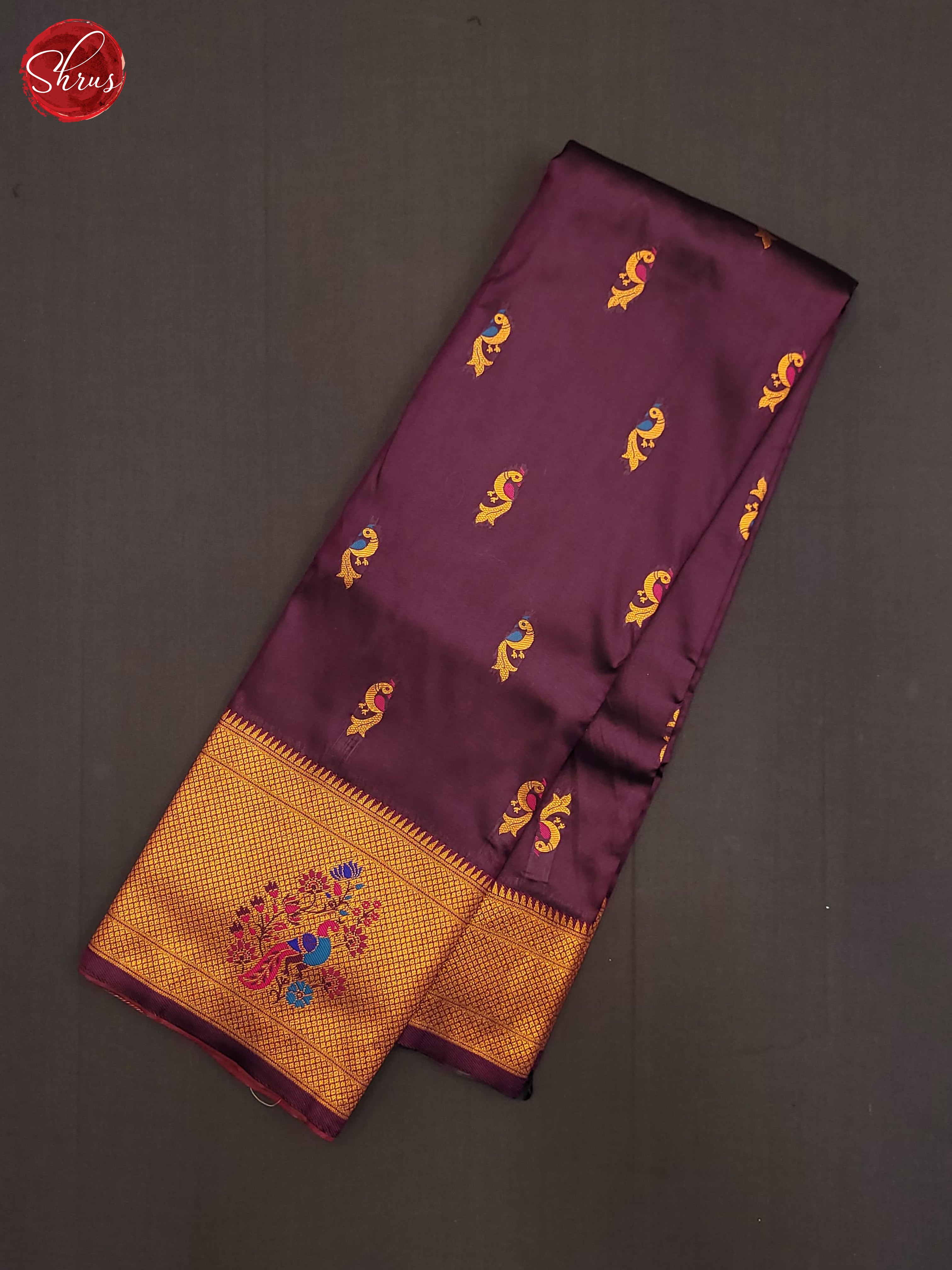 Wine & Majenta - Semi Paithani Saree - Shop on ShrusEternity.com