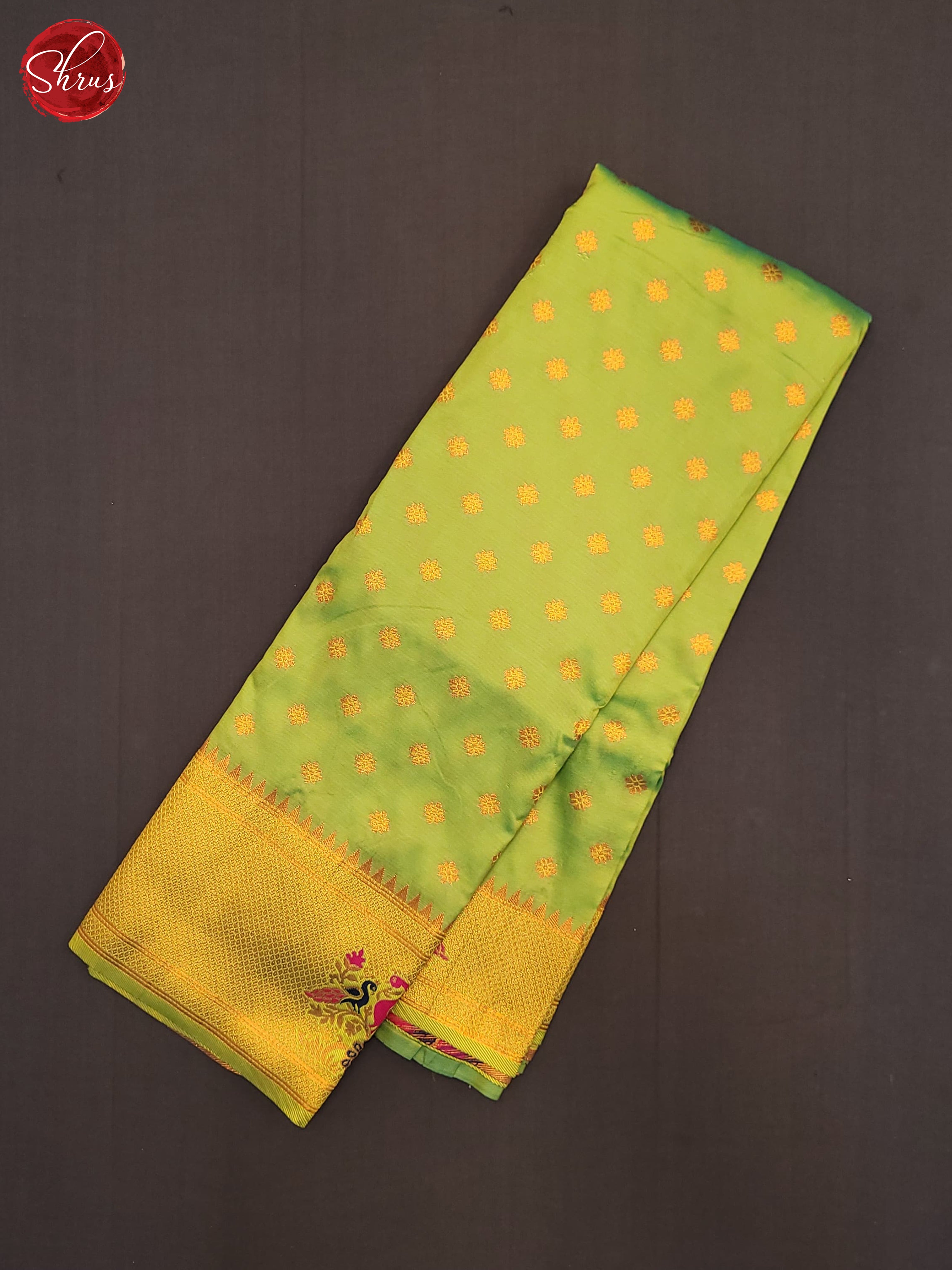 Green(Single Tone) - Semi Paithani Saree - Shop on ShrusEternity.com