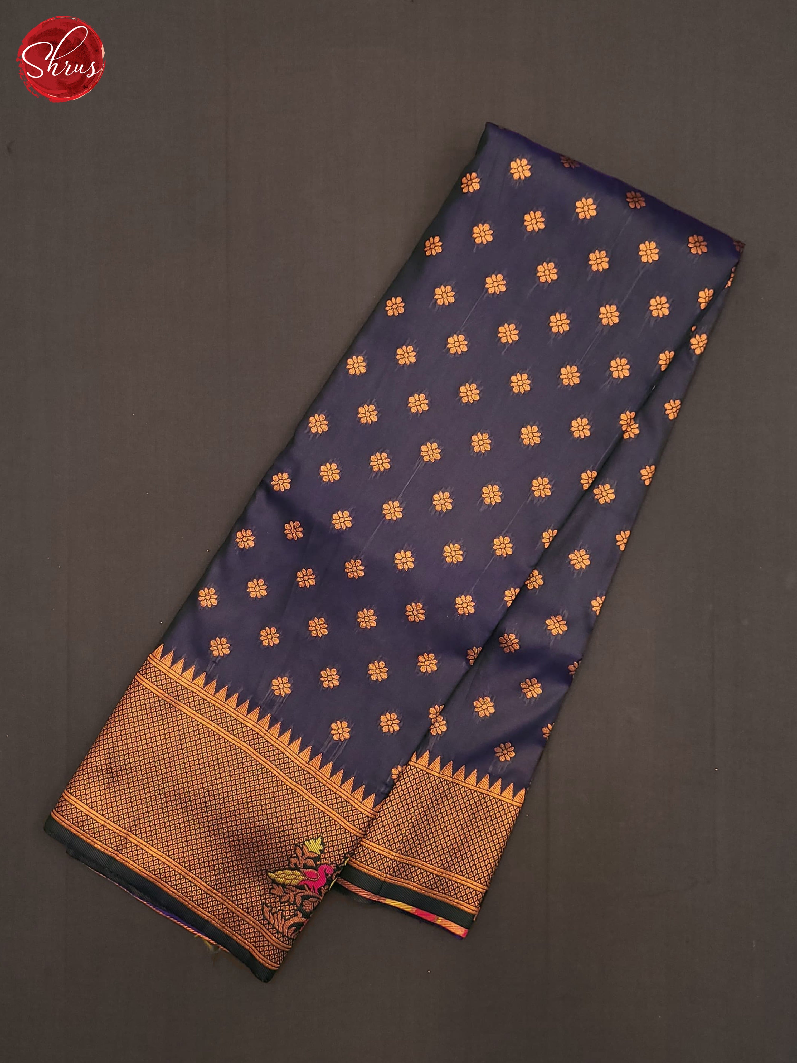 Peacock Blue(Single Tone) - Semi Paithani Saree - Shop on ShrusEternity.com