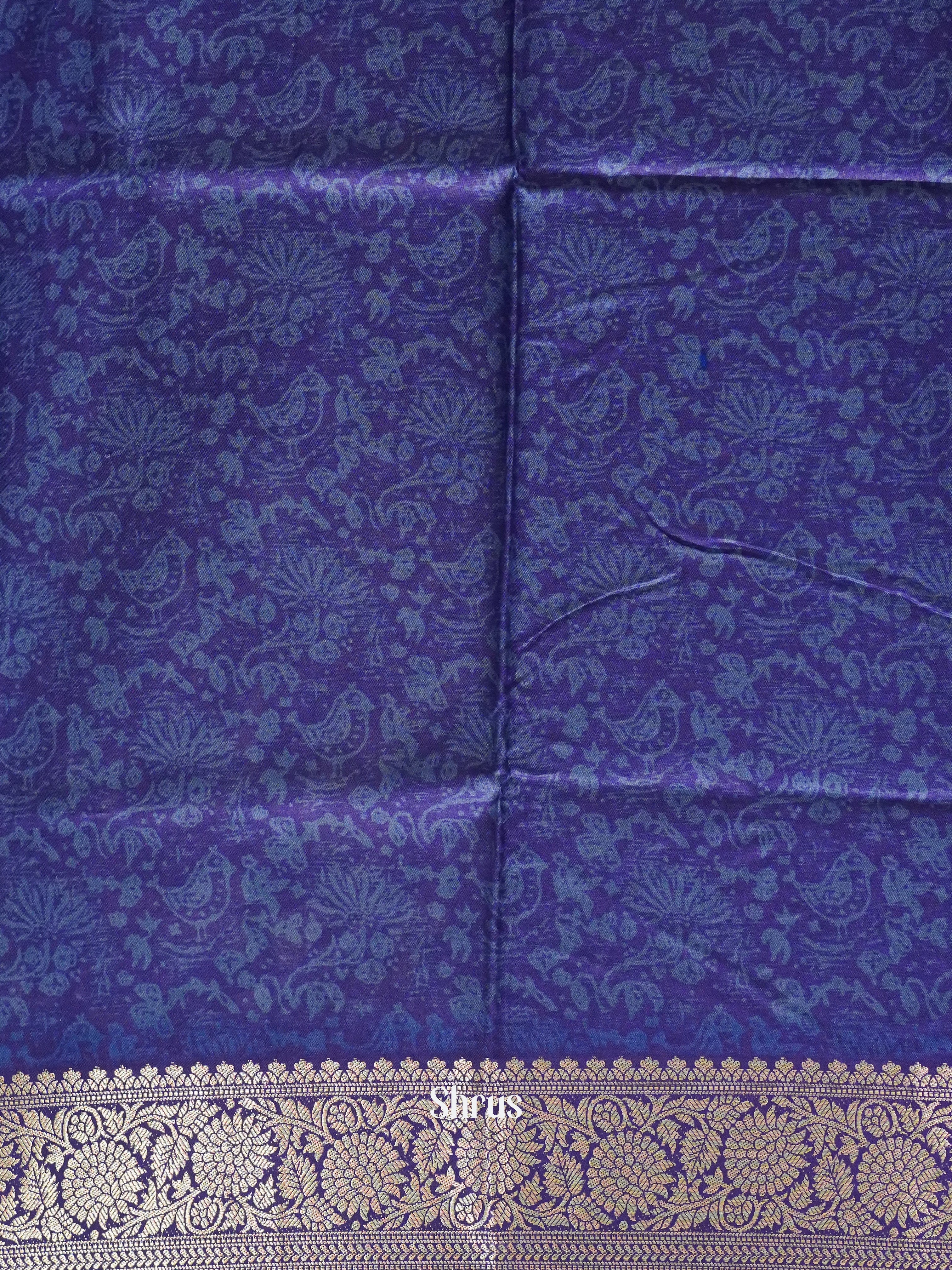 Blue & White - Semi Crepe Saree - Shop on ShrusEternity.com