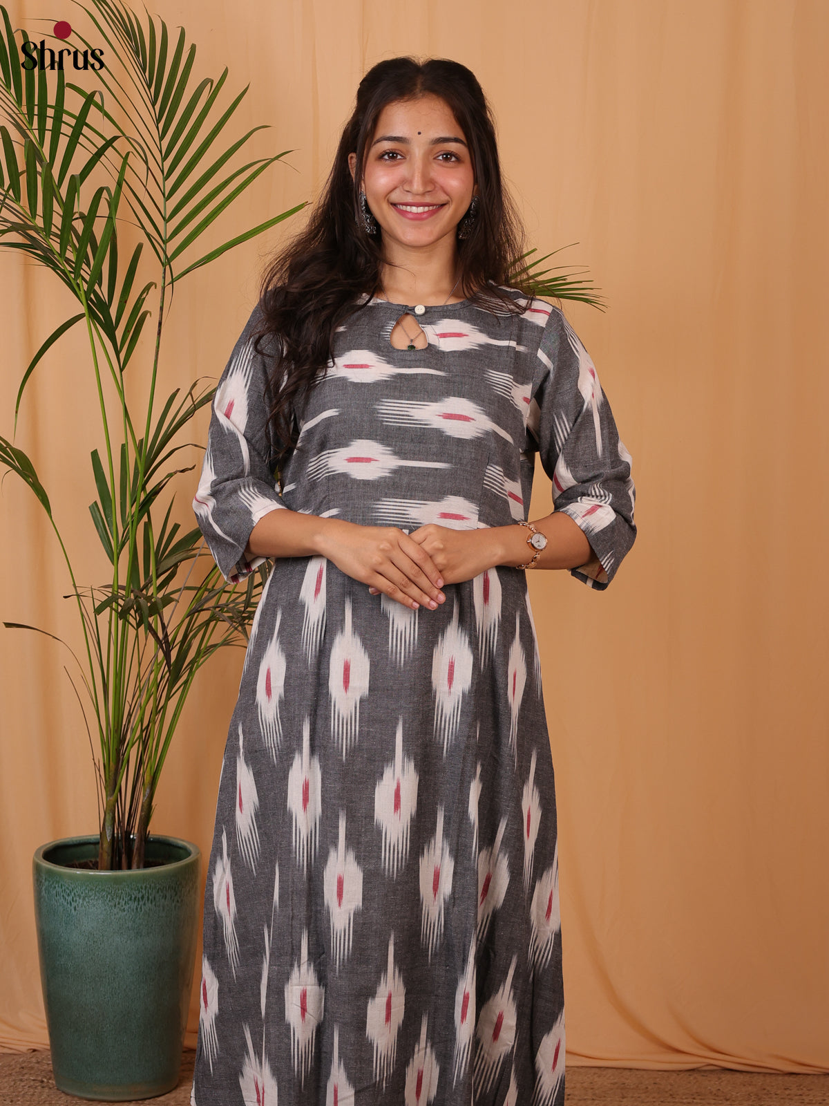 Grey - Readymade kurti - Shop on ShrusEternity.com