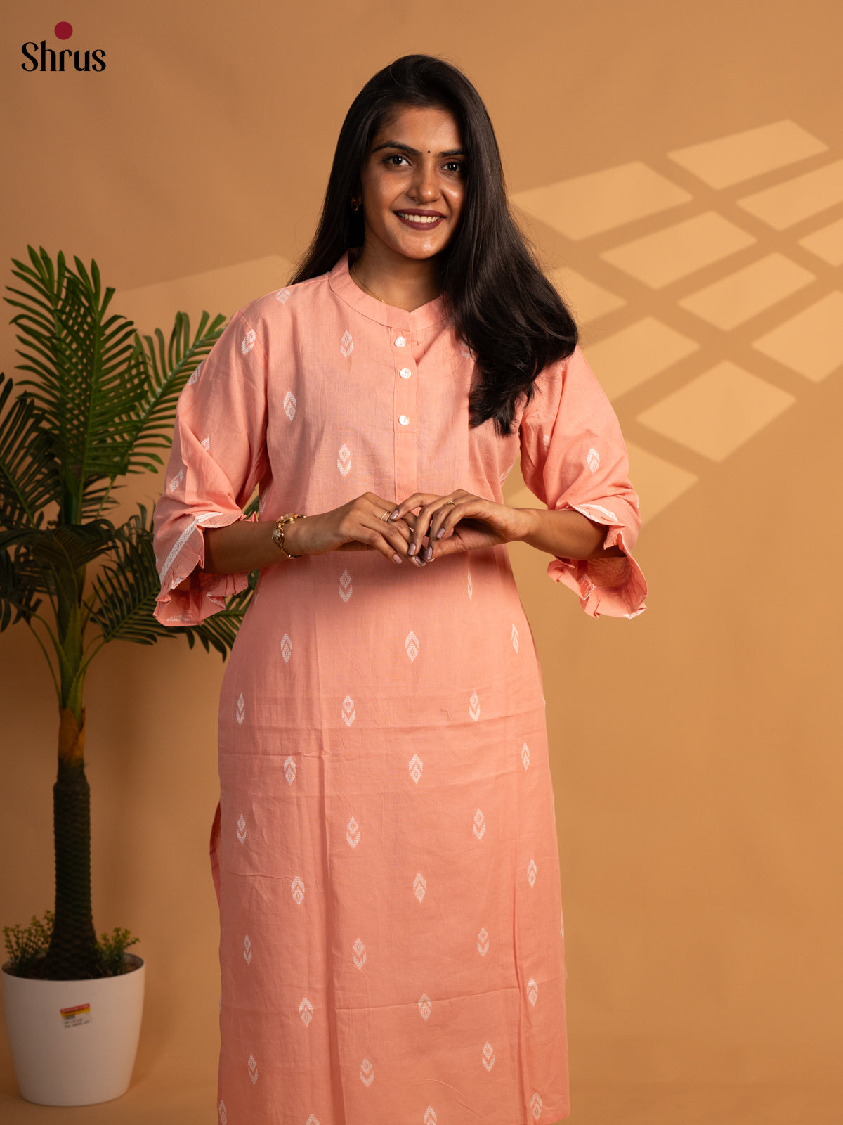 Peach - Readymade kurti - Shop on ShrusEternity.com