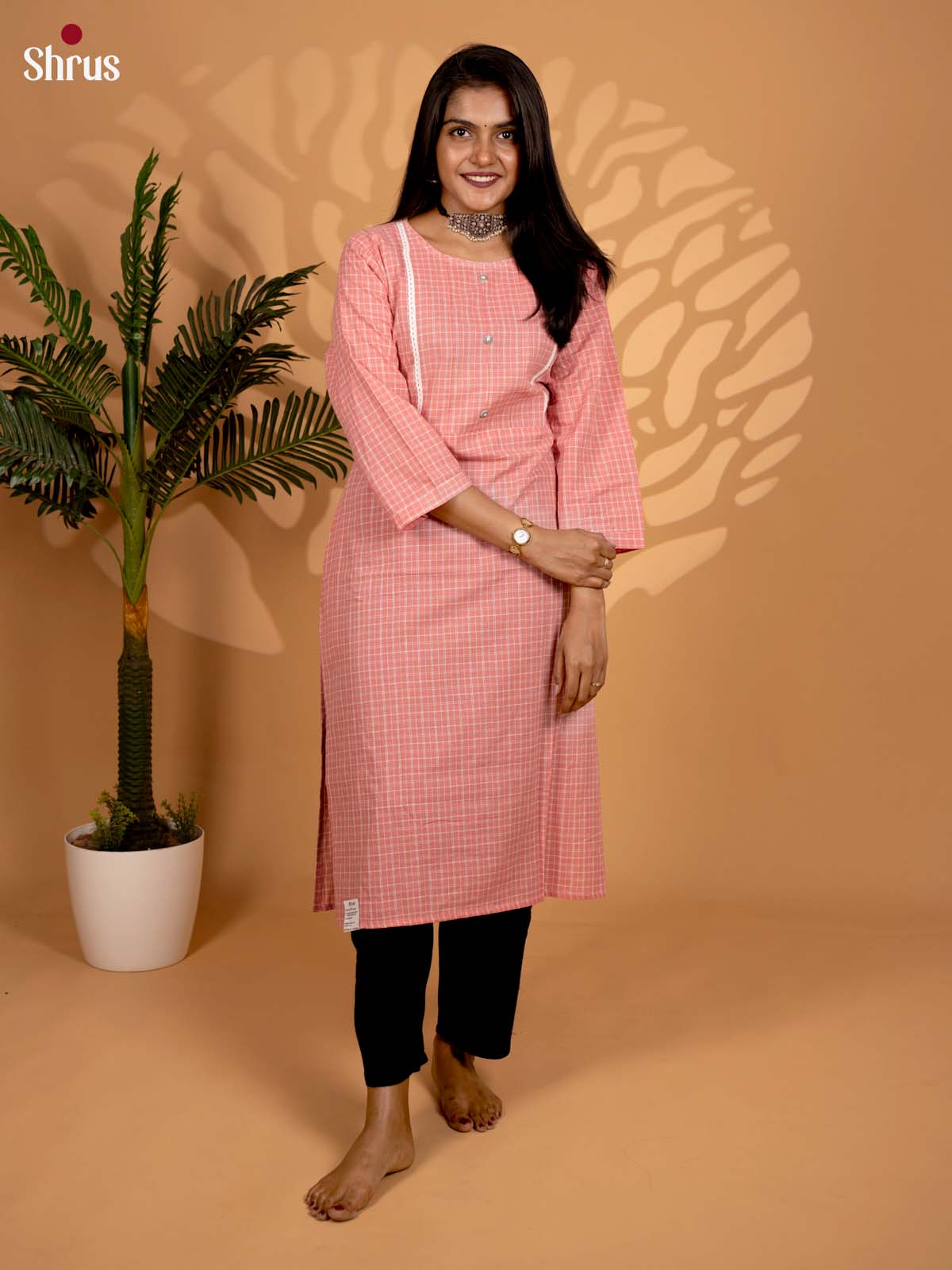 Pink -Readymade Kurti - Shop on ShrusEternity.com