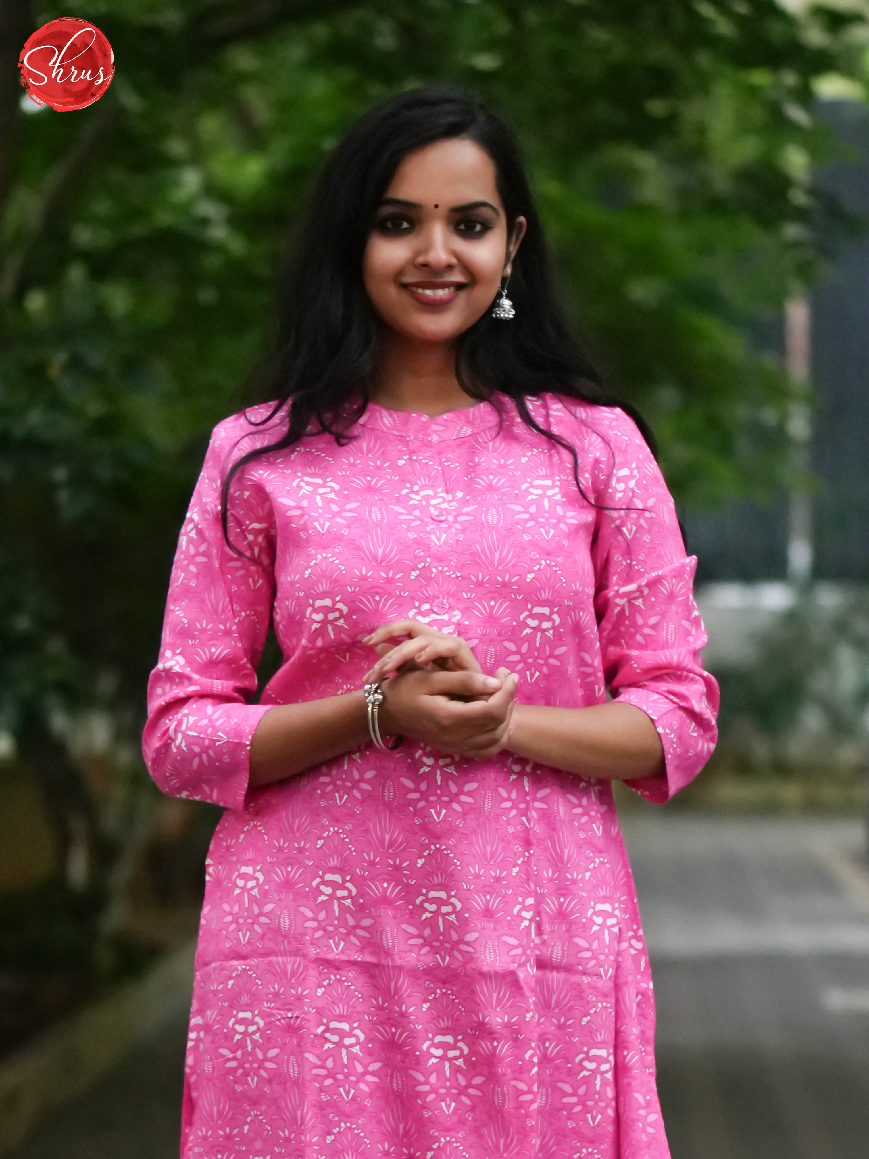 Pink - Casual Readymade Kurti - Shop on ShrusEternity.com