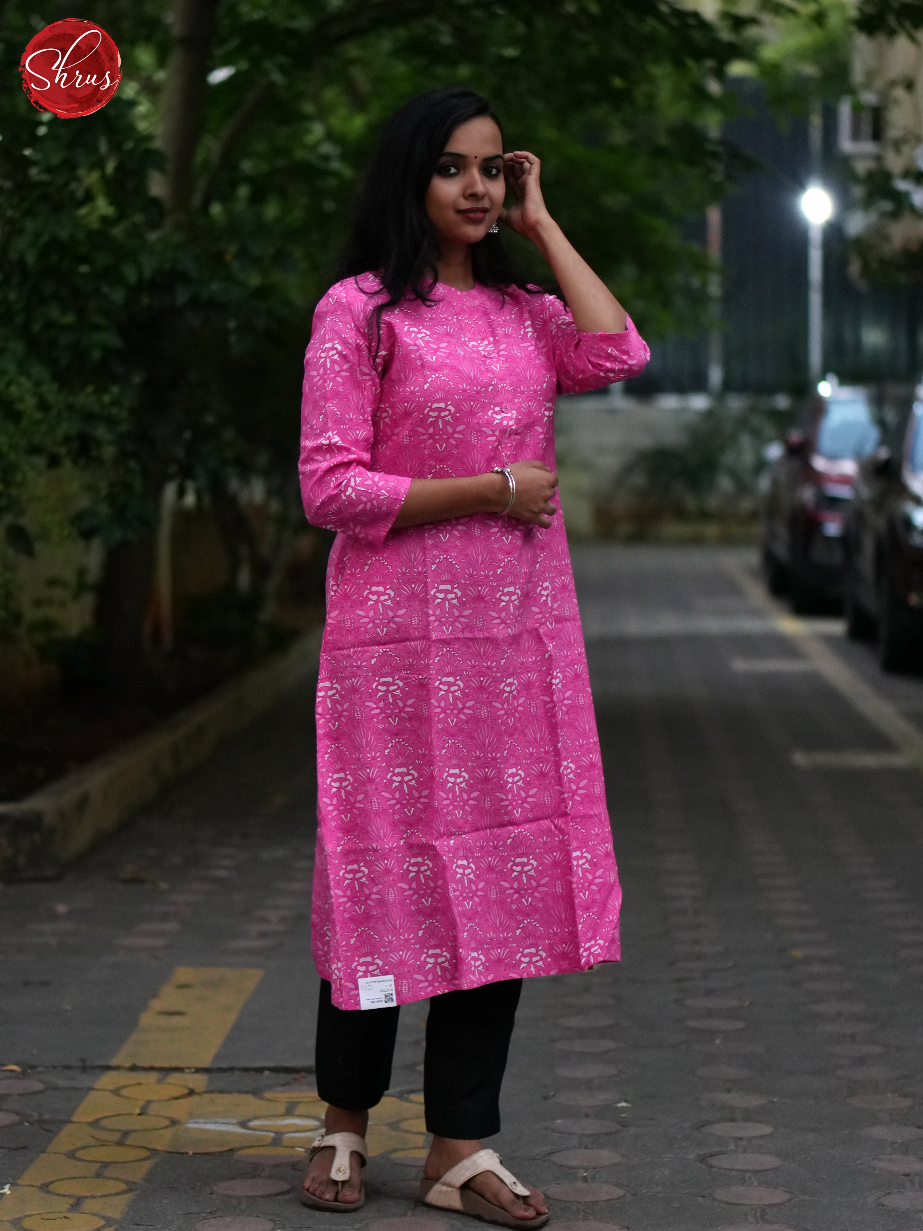 Pink - Casual Readymade Kurti - Shop on ShrusEternity.com