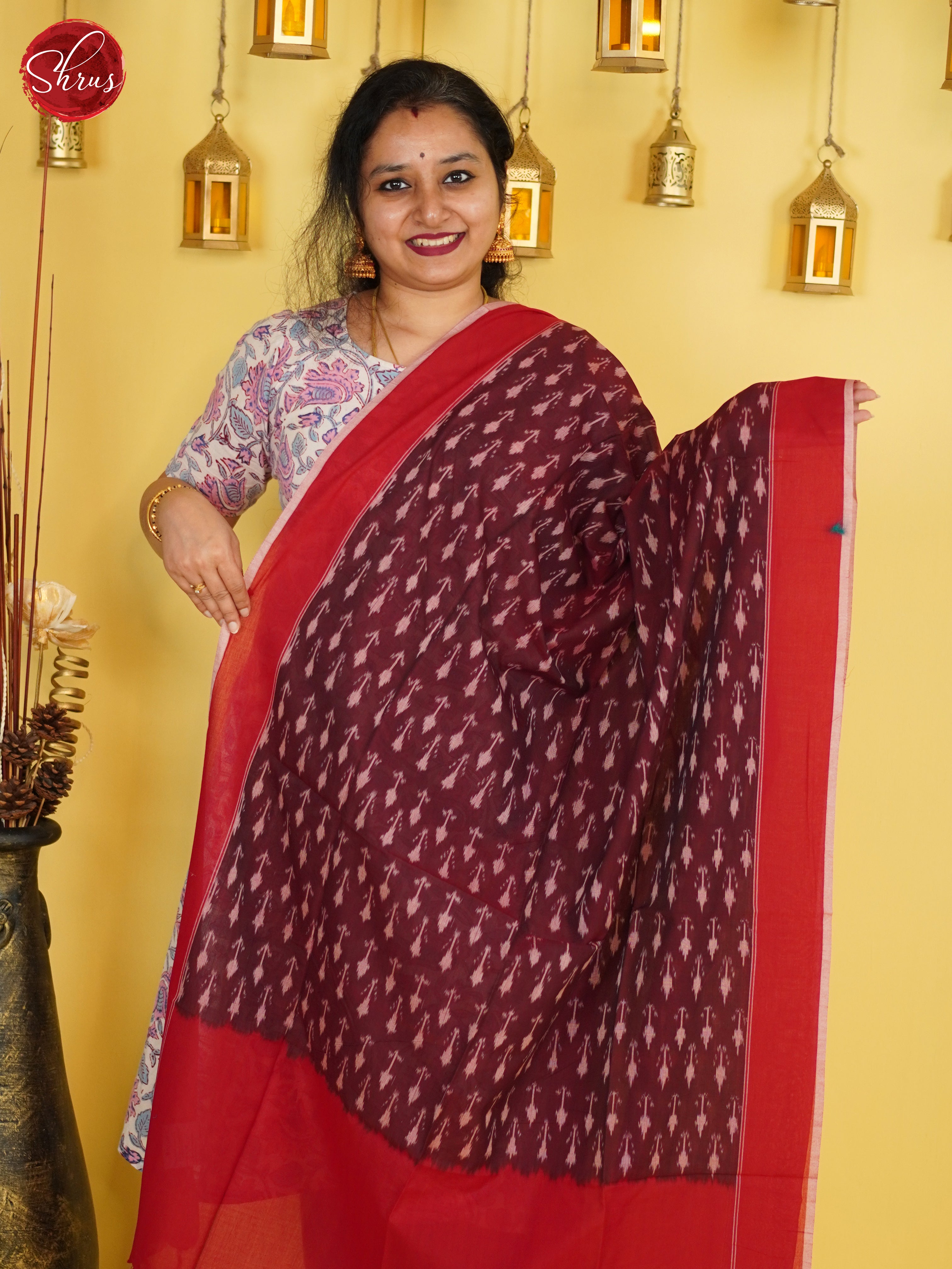 Wine & Red- Dupatta - Shop on ShrusEternity.com
