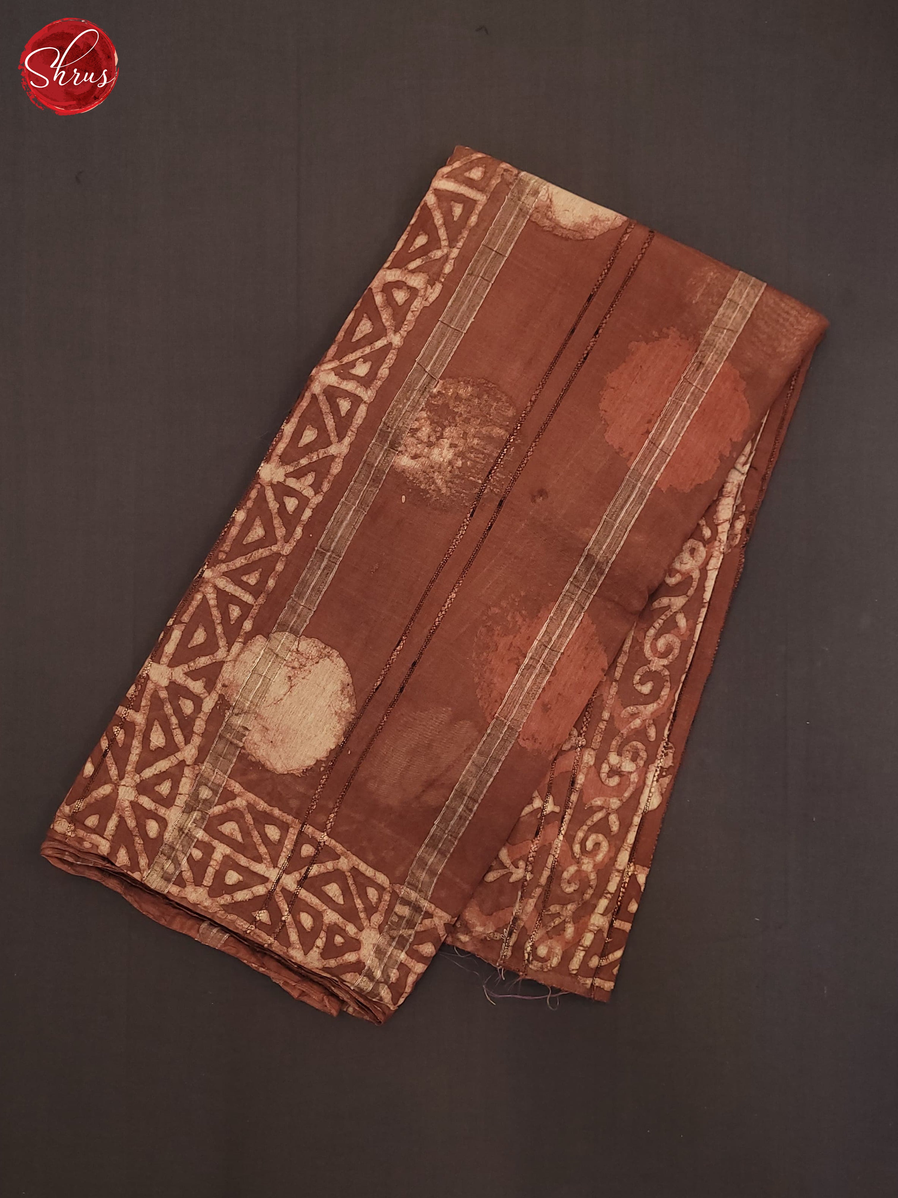 Brown(Single Tone) - Chanderi Saree - Shop on ShrusEternity.com