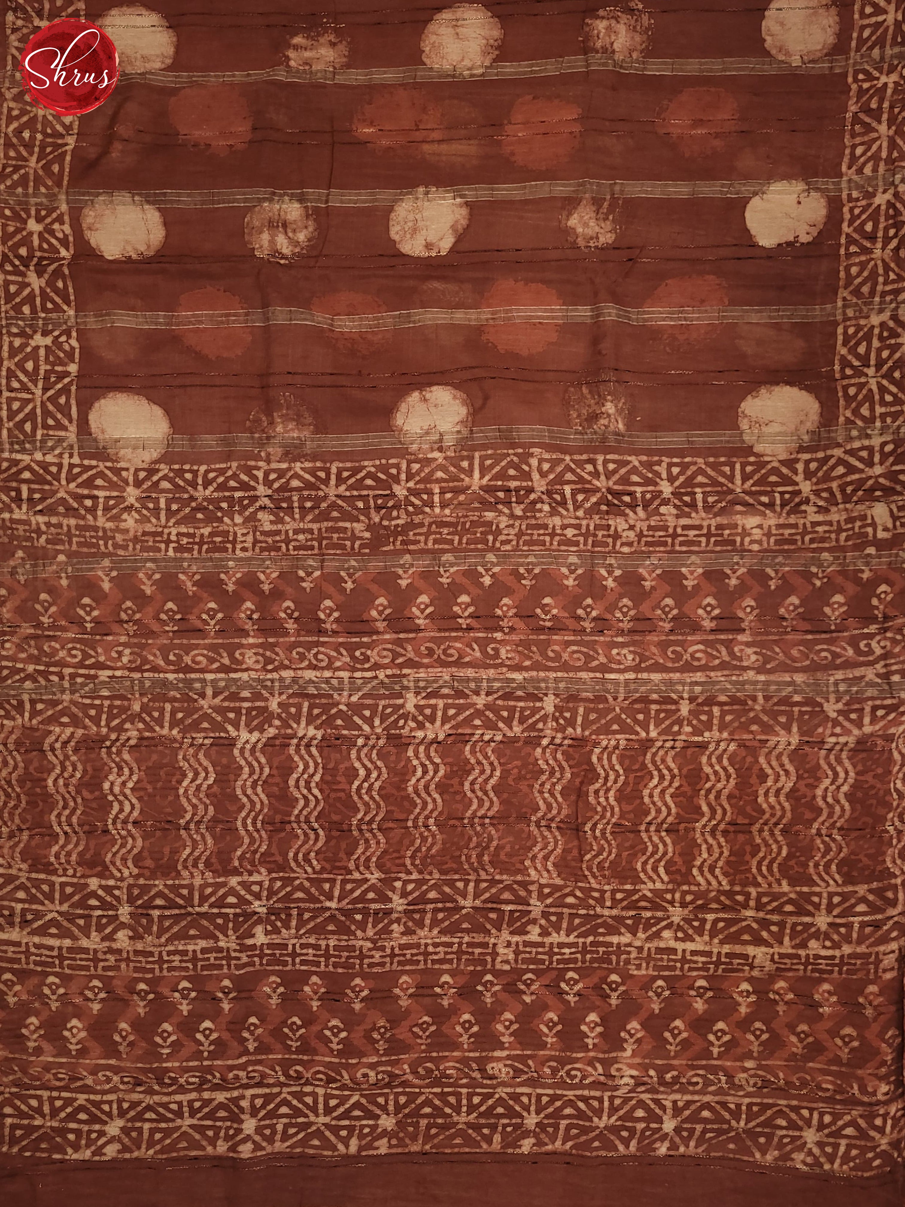 Brown(Single Tone) - Chanderi Saree - Shop on ShrusEternity.com