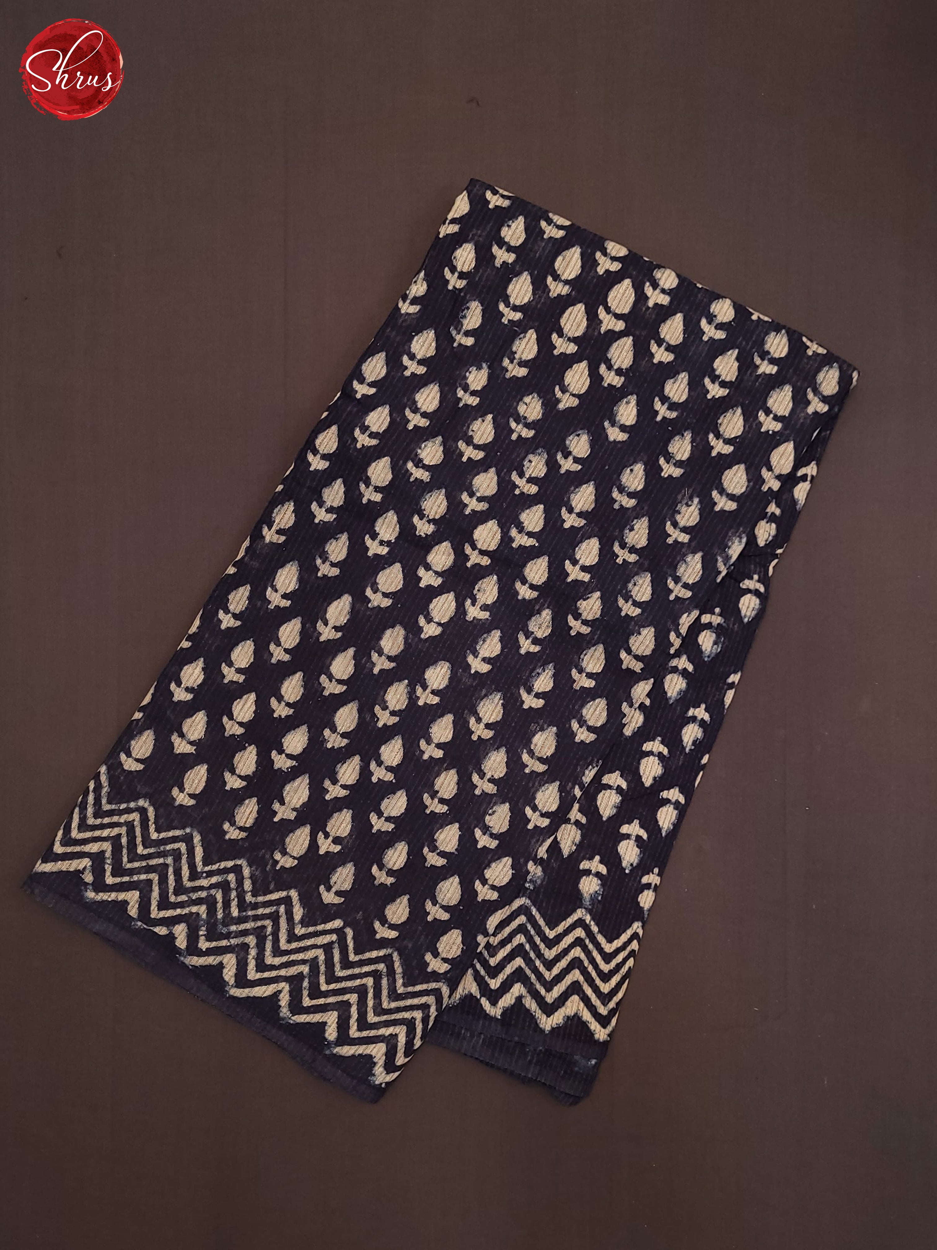 Navy Blue(Single Tone) - Chanderi Saree - Shop on ShrusEternity.com