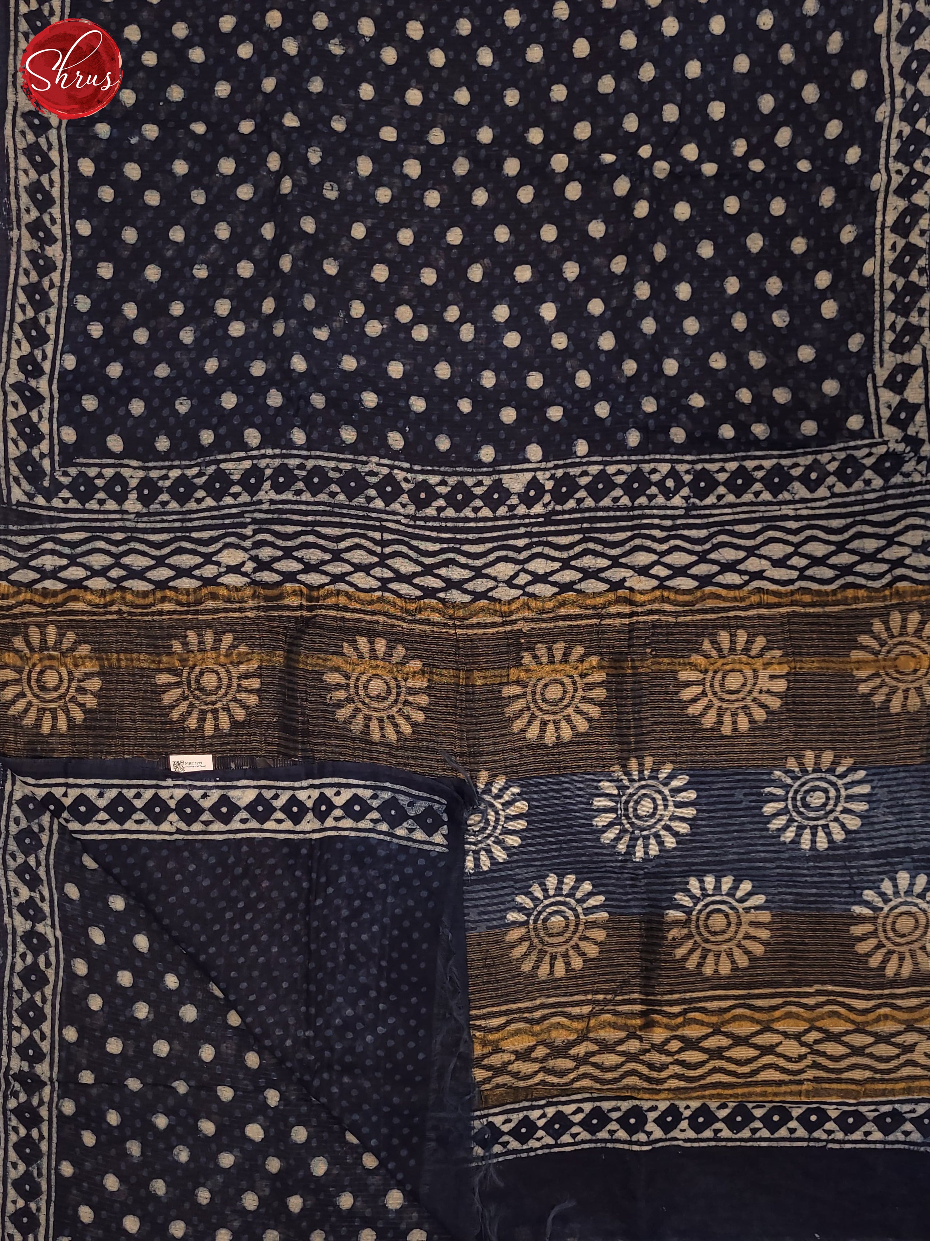 Navy Blue(SIngle Tone) - Chanderi Saree - Shop on ShrusEternity.com