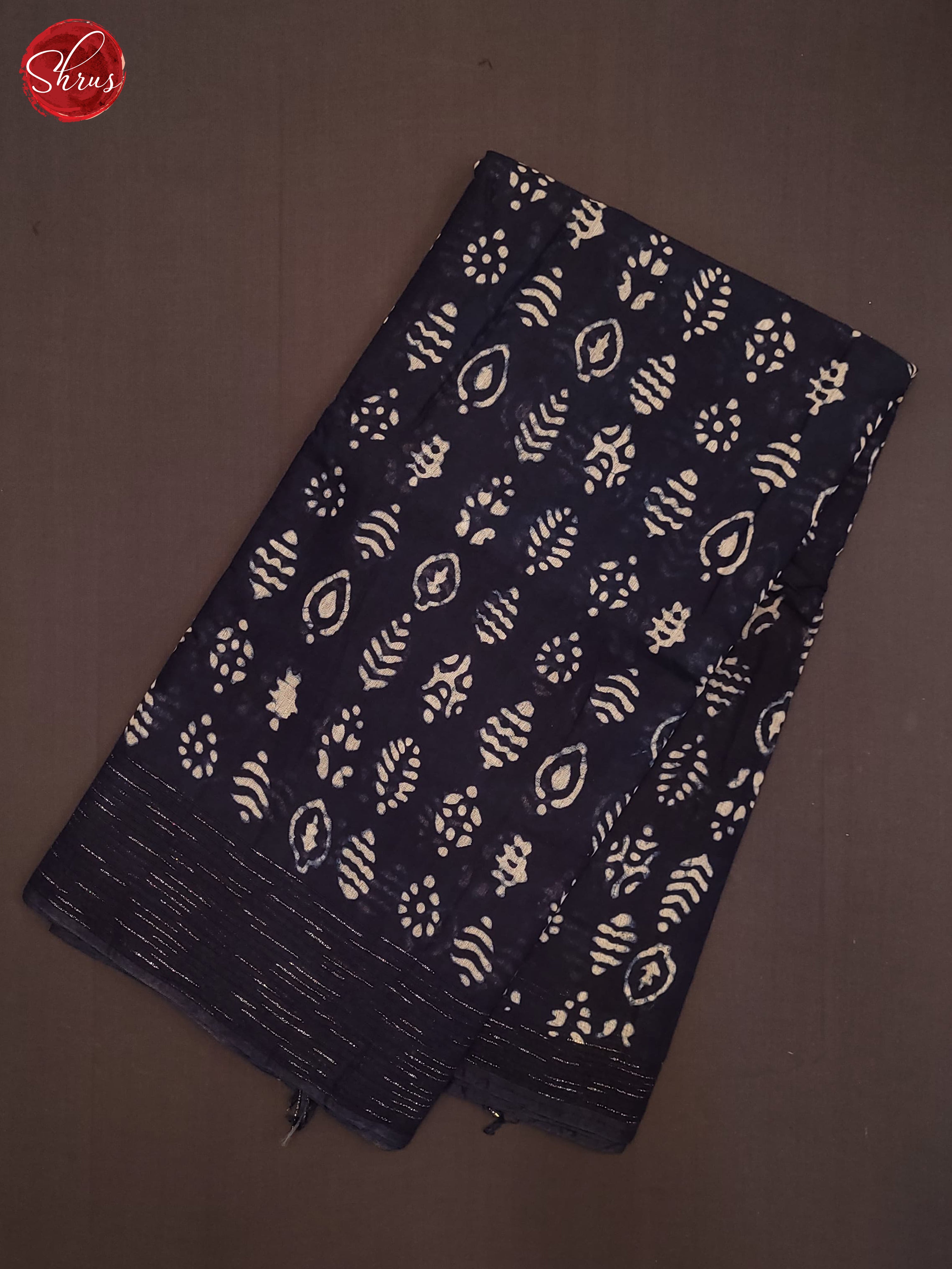 Navy Blue(Single Tone) - Chanderi Saree - Shop on ShrusEternity.com