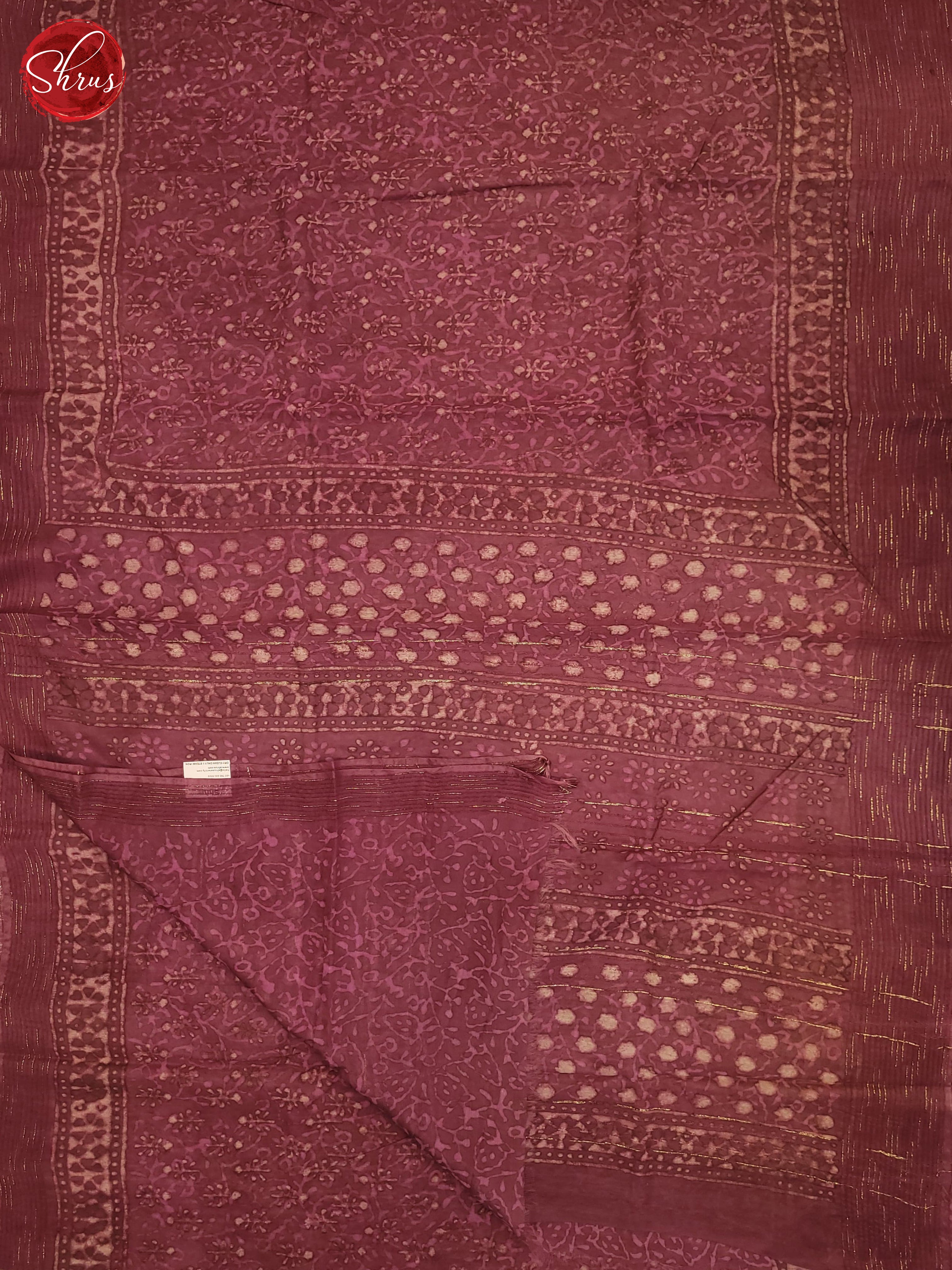Pink(Single Tone) - Chanderi Saree - Shop on ShrusEternity.com