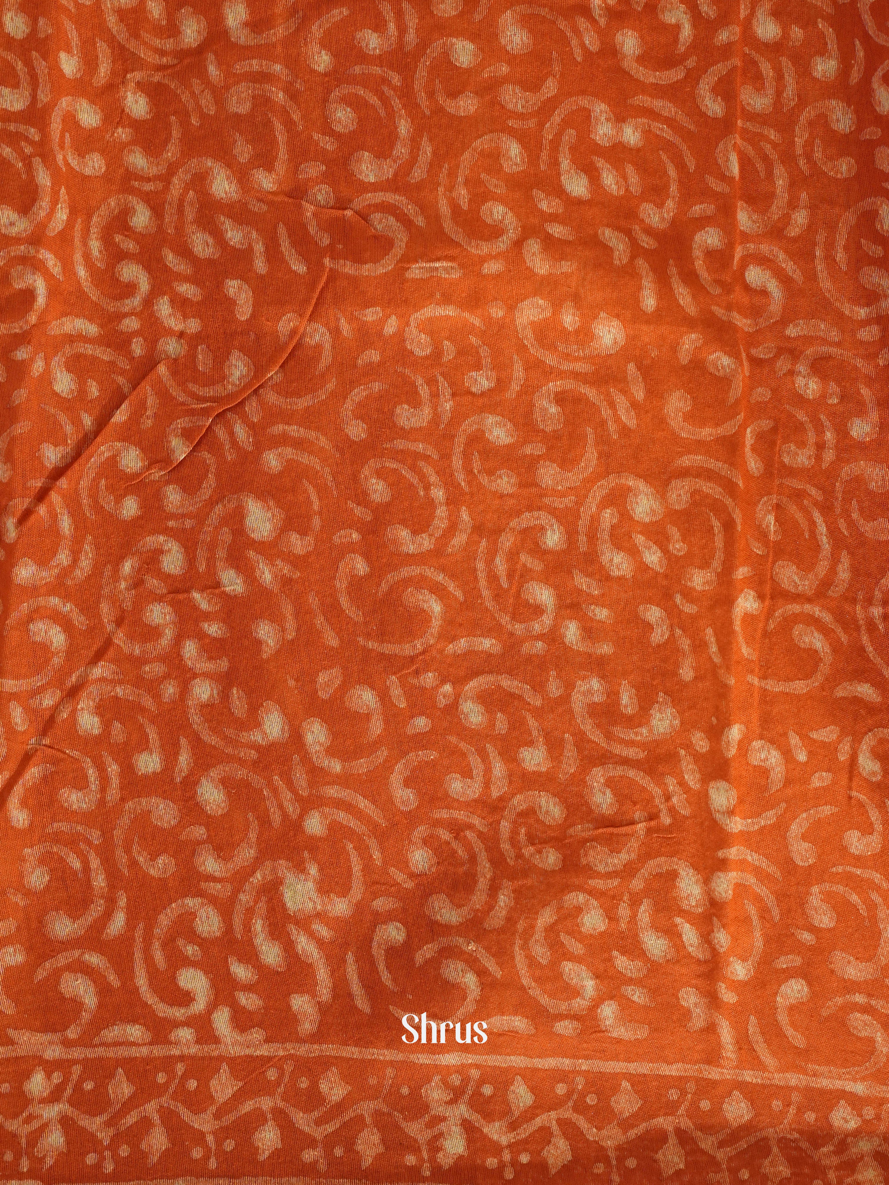 Brick Orange(Single Tone) - Chanderi Saree - Shop on ShrusEternity.com