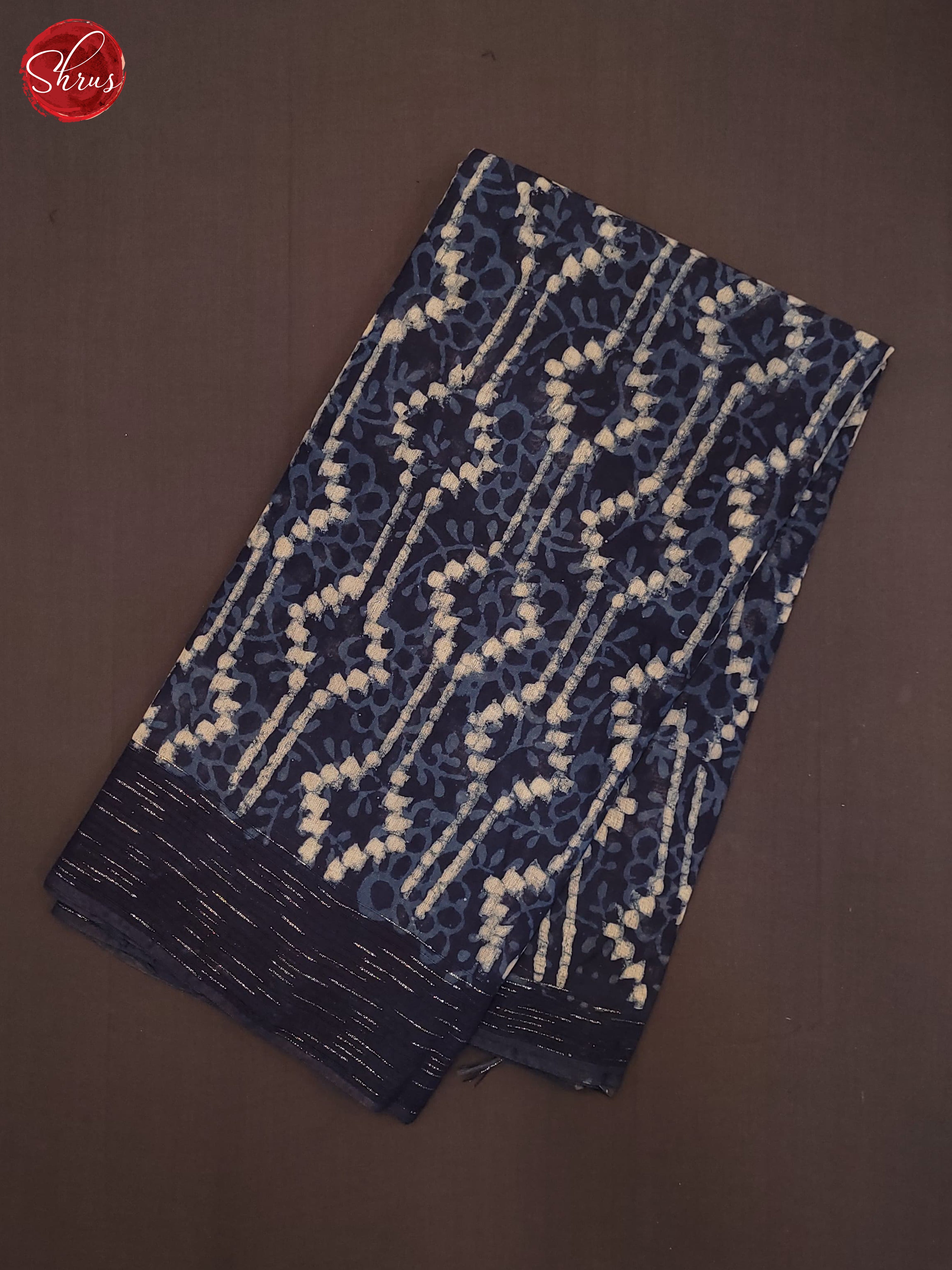 Navy Blue(Single Tone) - Chanderi Saree - Shop on ShrusEternity.com