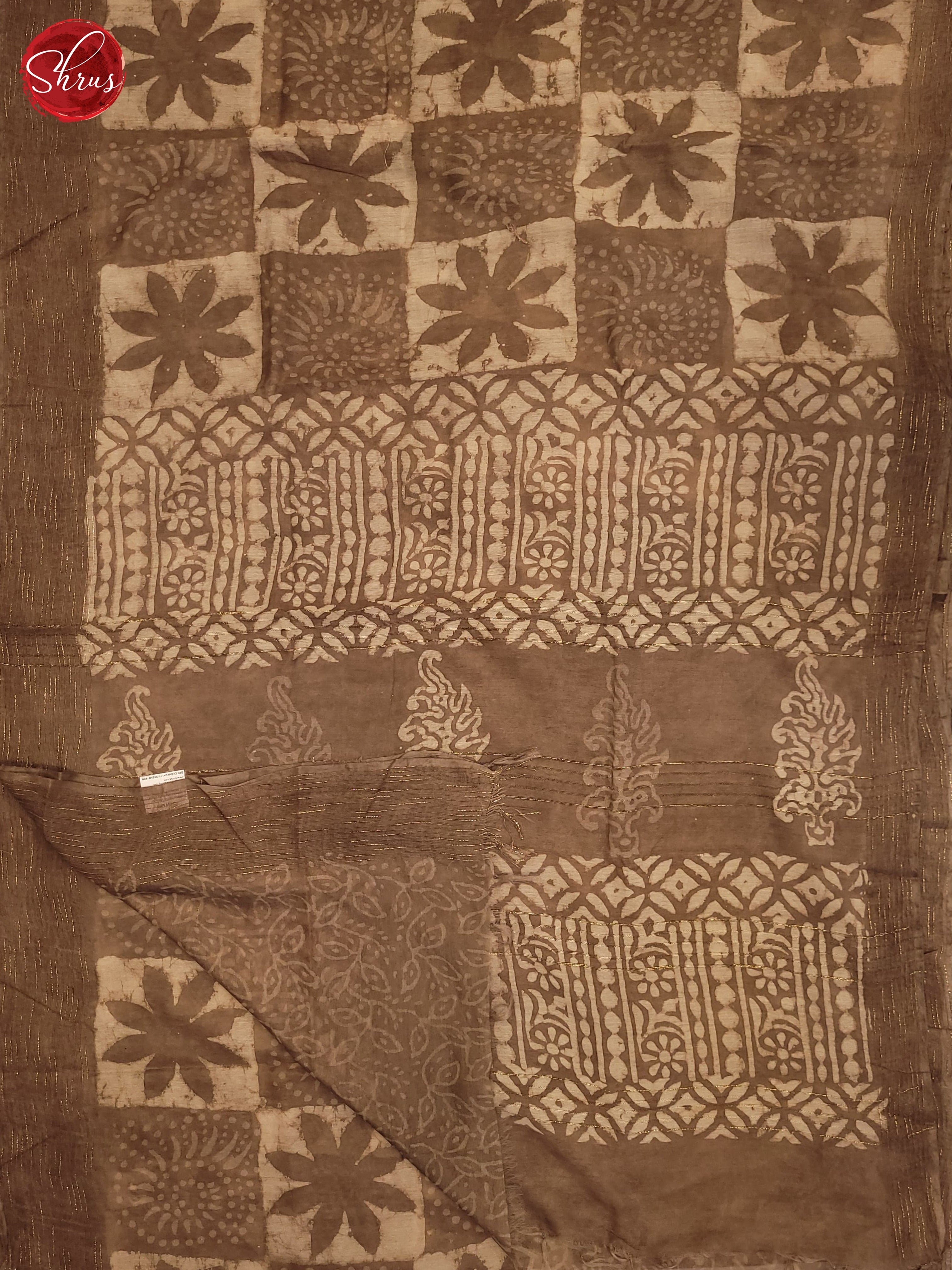 Grey(Single Tone) - Chanderi Saree - Shop on ShrusEternity.com