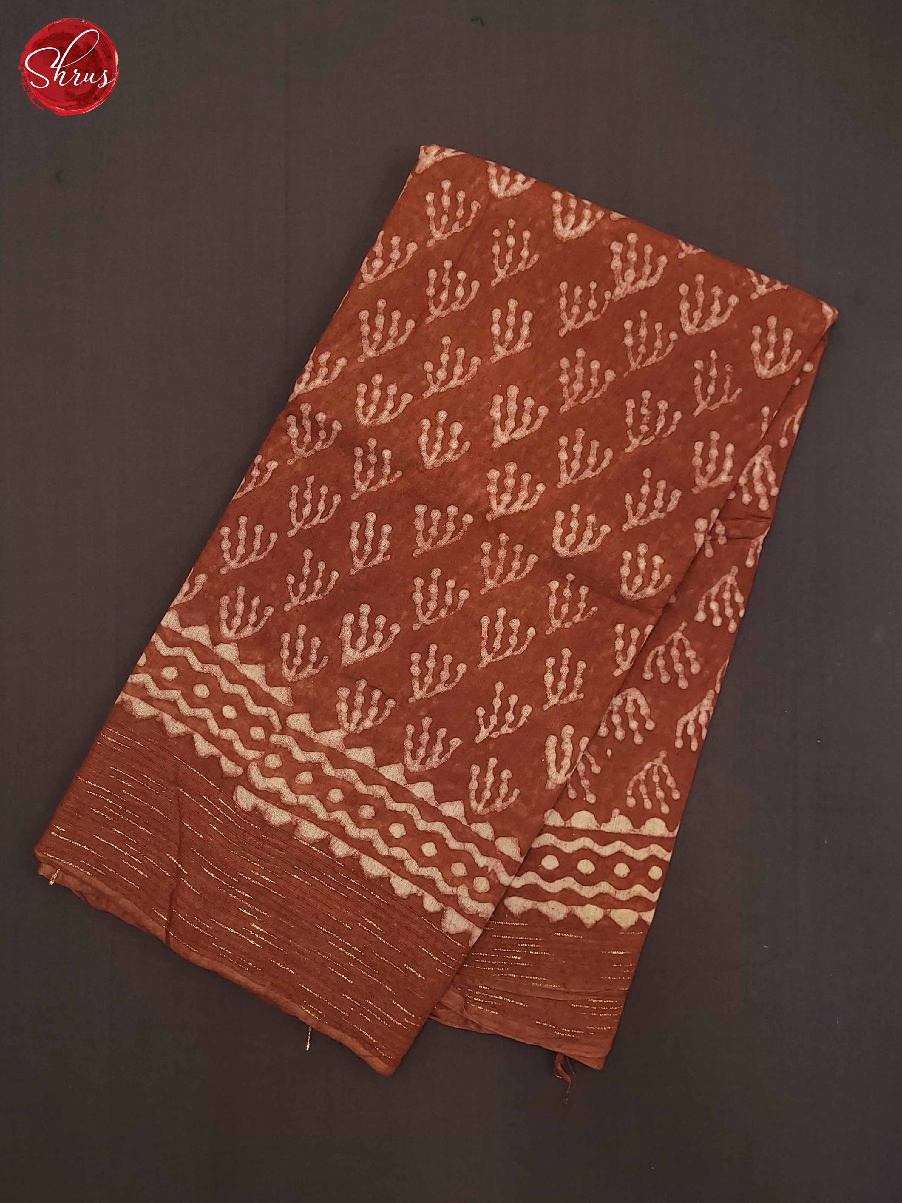 Brown(Single Tone) - Chanderi Saree - Shop on ShrusEternity.com
