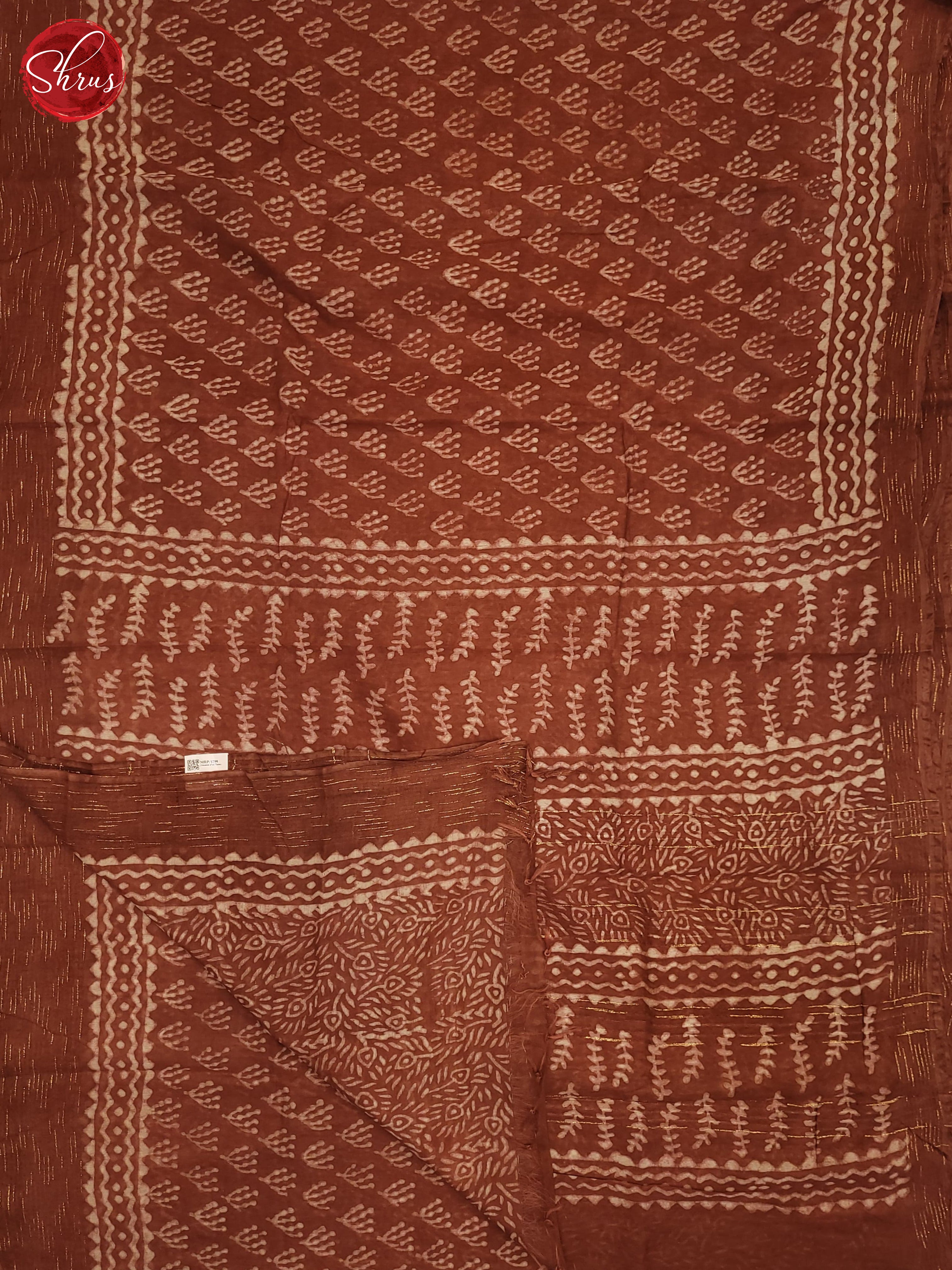 Brown(Single Tone) - Chanderi Saree - Shop on ShrusEternity.com