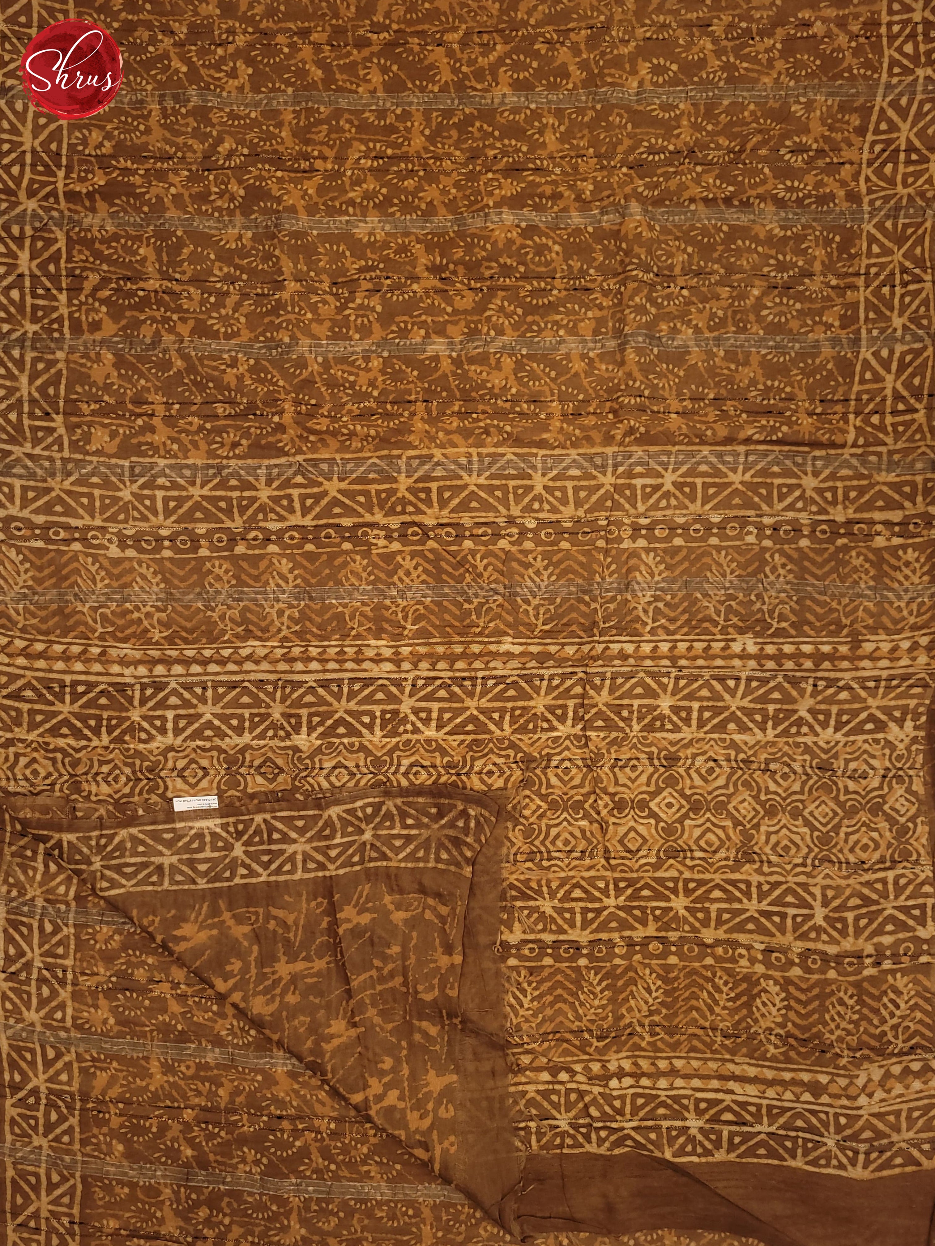 Light Brown(Single tone)- Chanderi Saree - Shop on ShrusEternity.com