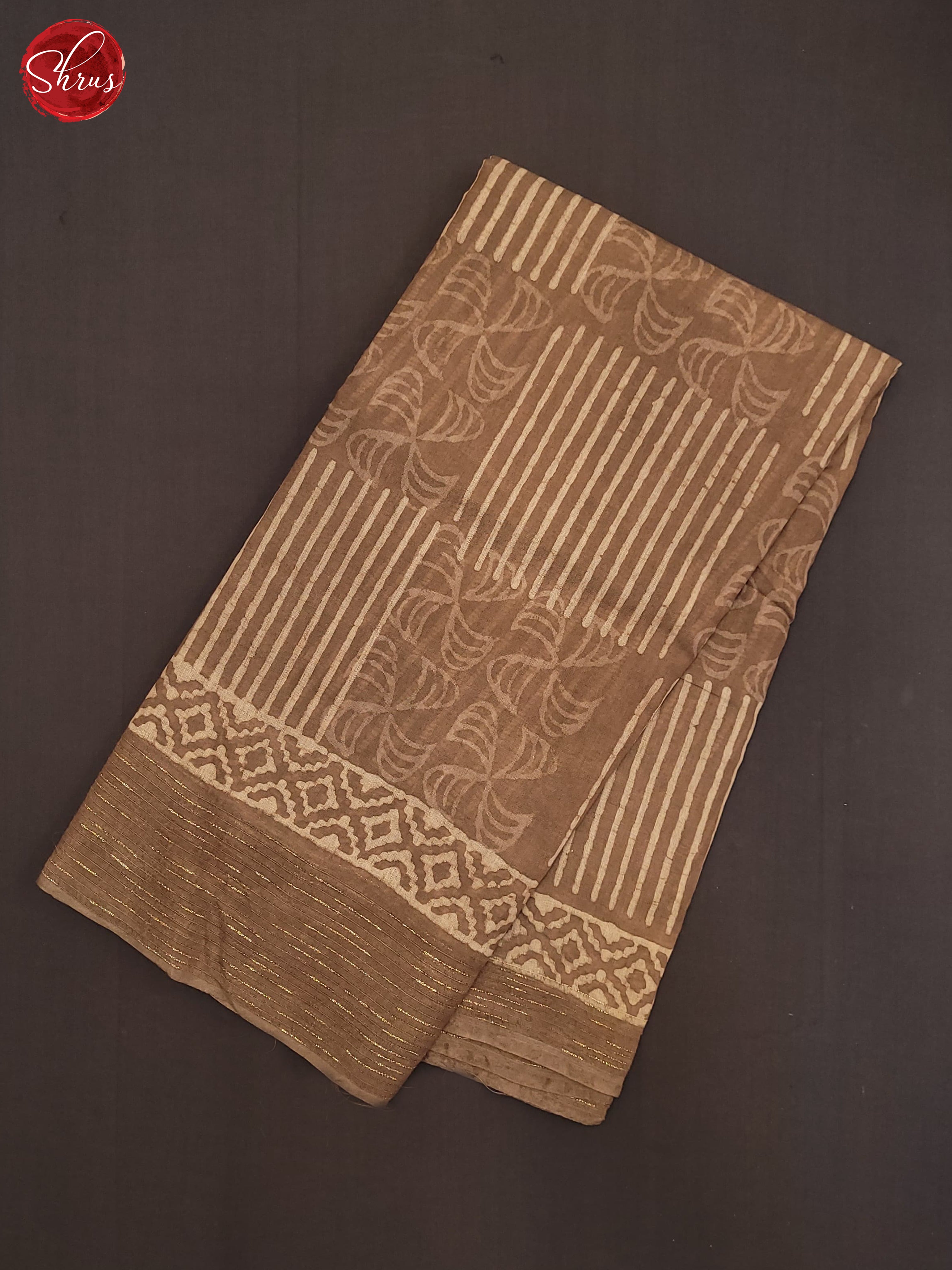 Light Brown(Single Tone) - Chanderi Saree - Shop on ShrusEternity.com