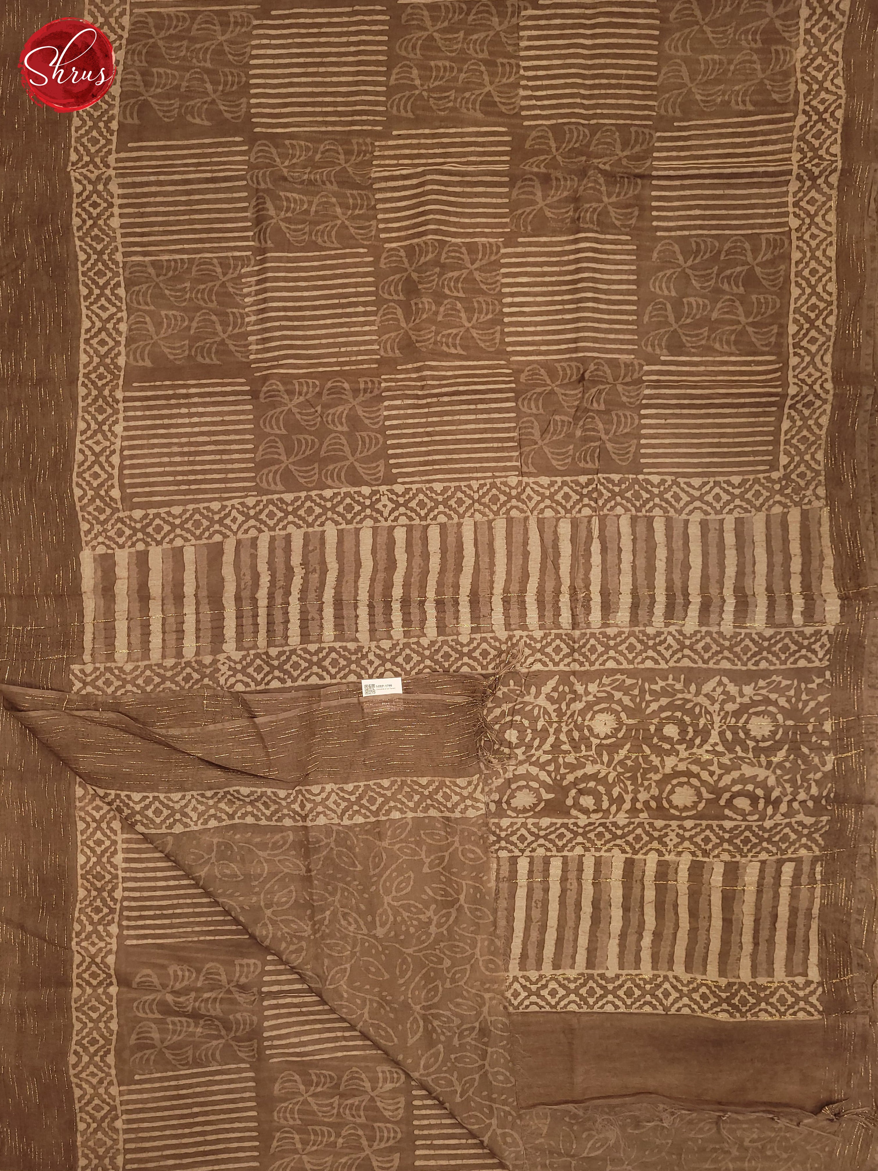 Light Brown(Single Tone) - Chanderi Saree - Shop on ShrusEternity.com