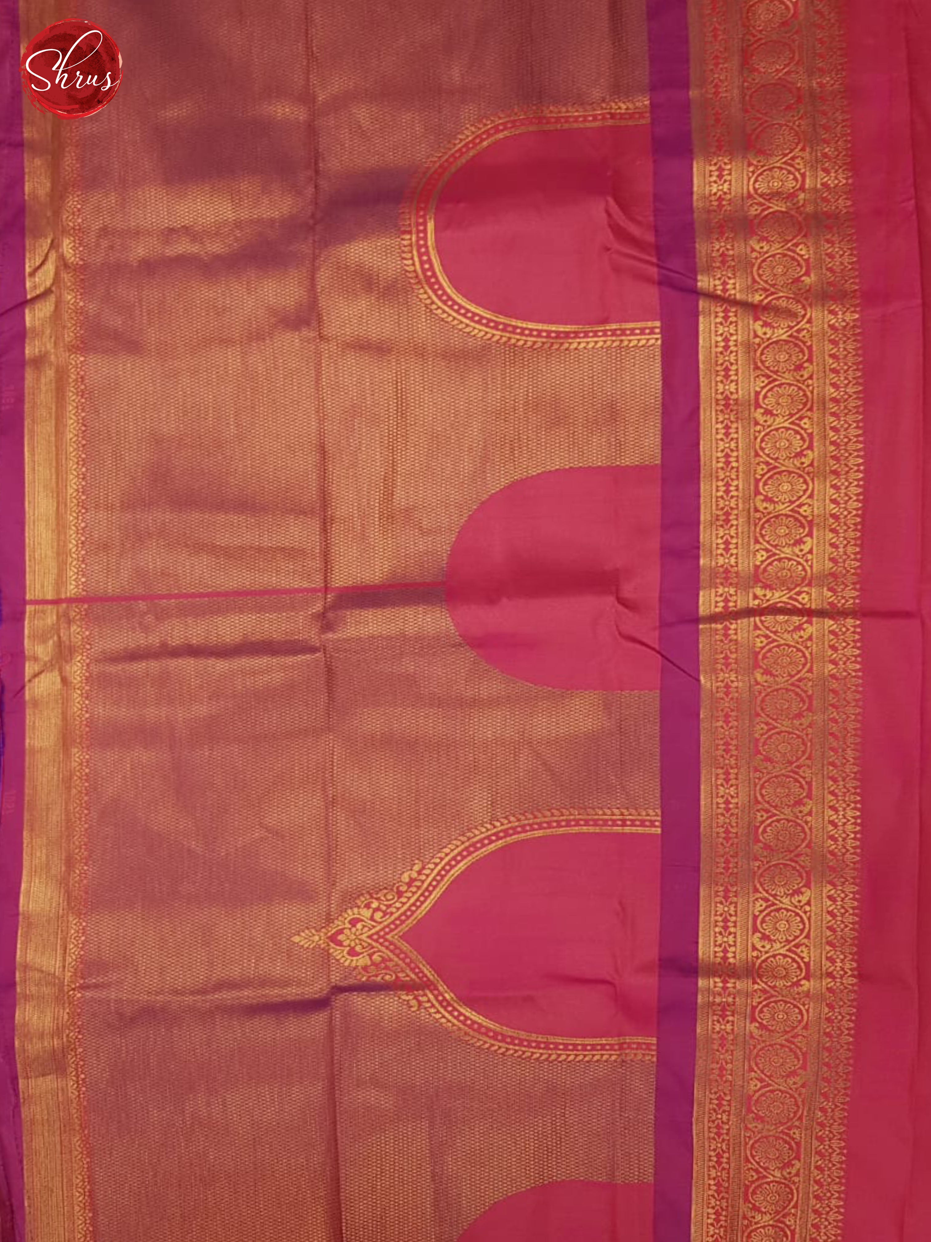 Blue And Pink-Semi Kanchipuram saree - Shop on ShrusEternity.com