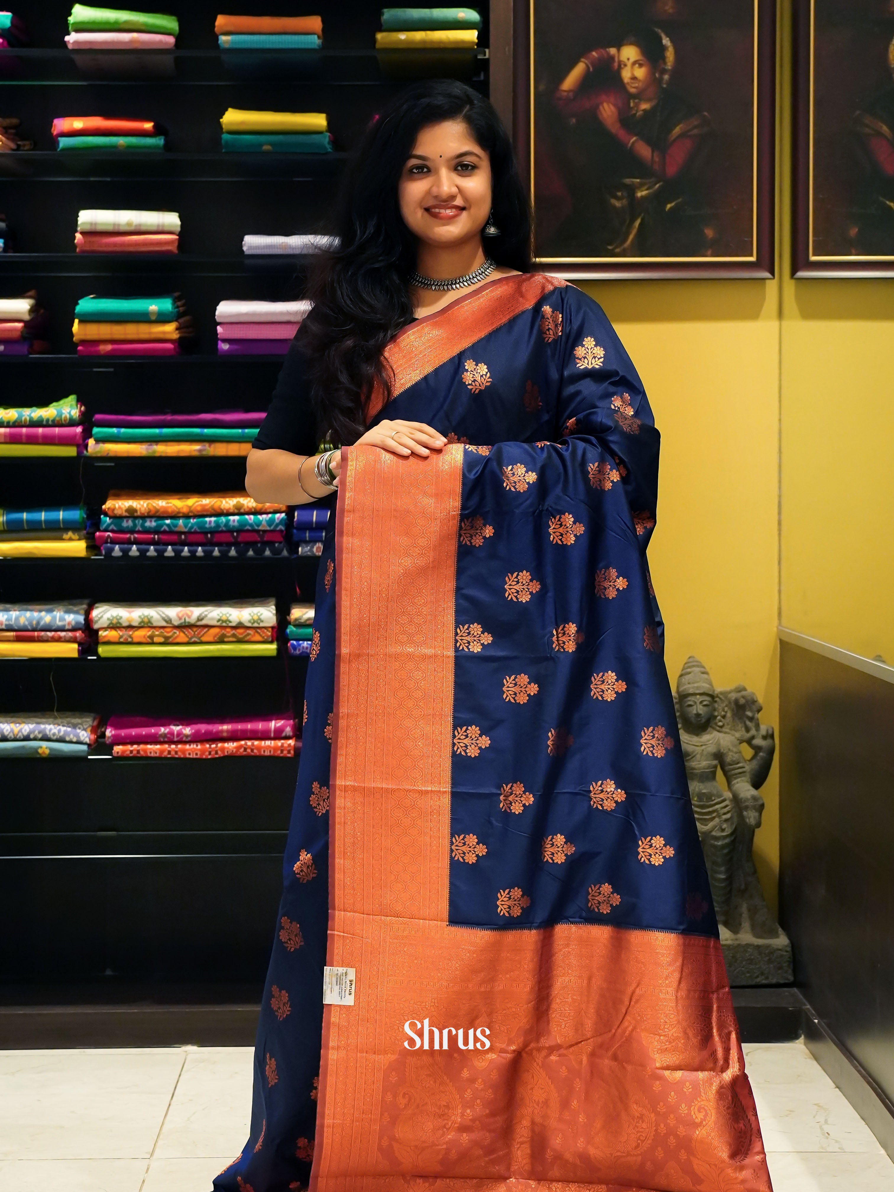 Blue And Pink- sem kanchipuram saree - Shop on ShrusEternity.com