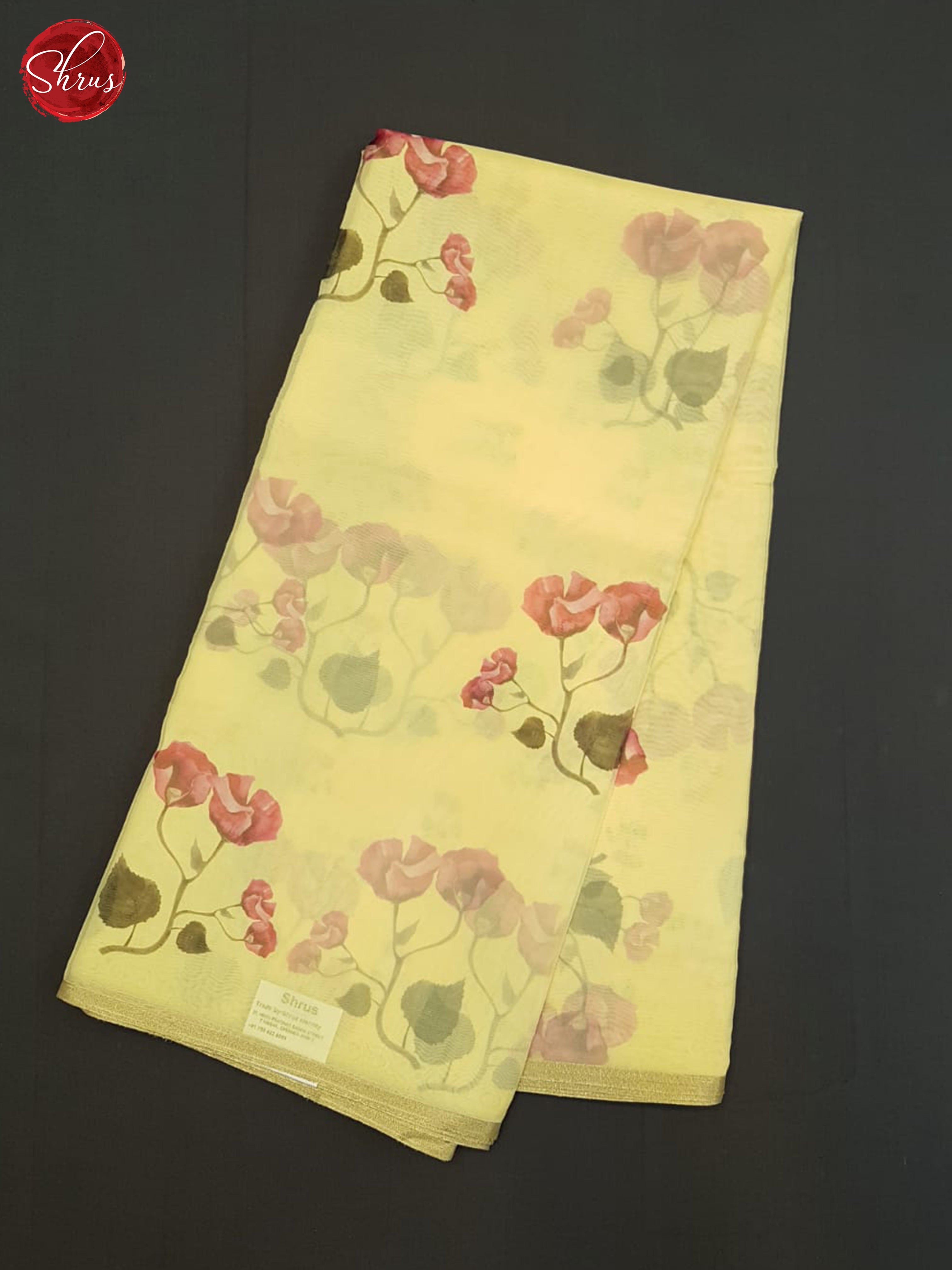 Yellow(single tone)-Semi Organza saree - Shop on ShrusEternity.com