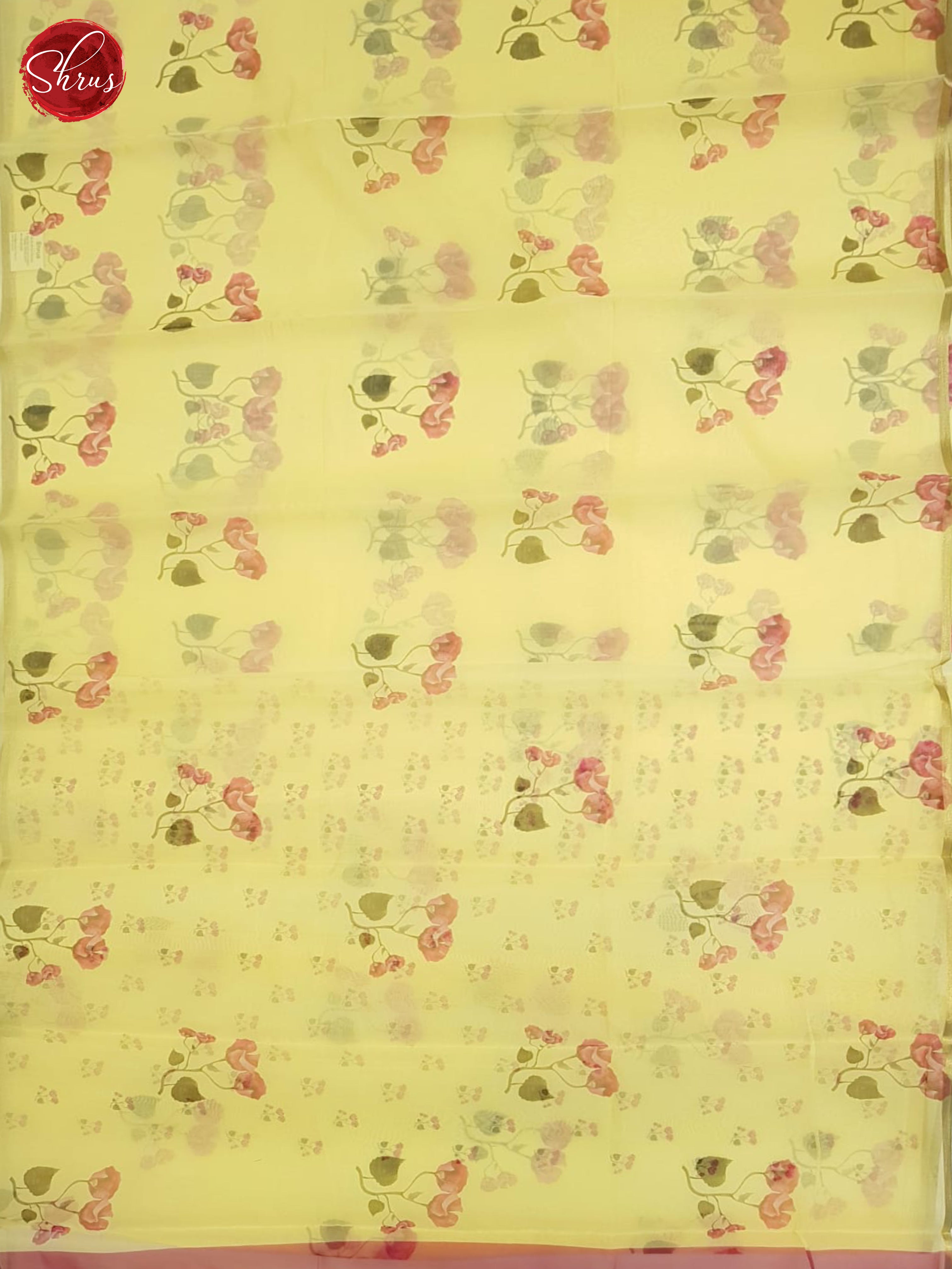 Yellow(single tone)-Semi Organza saree - Shop on ShrusEternity.com