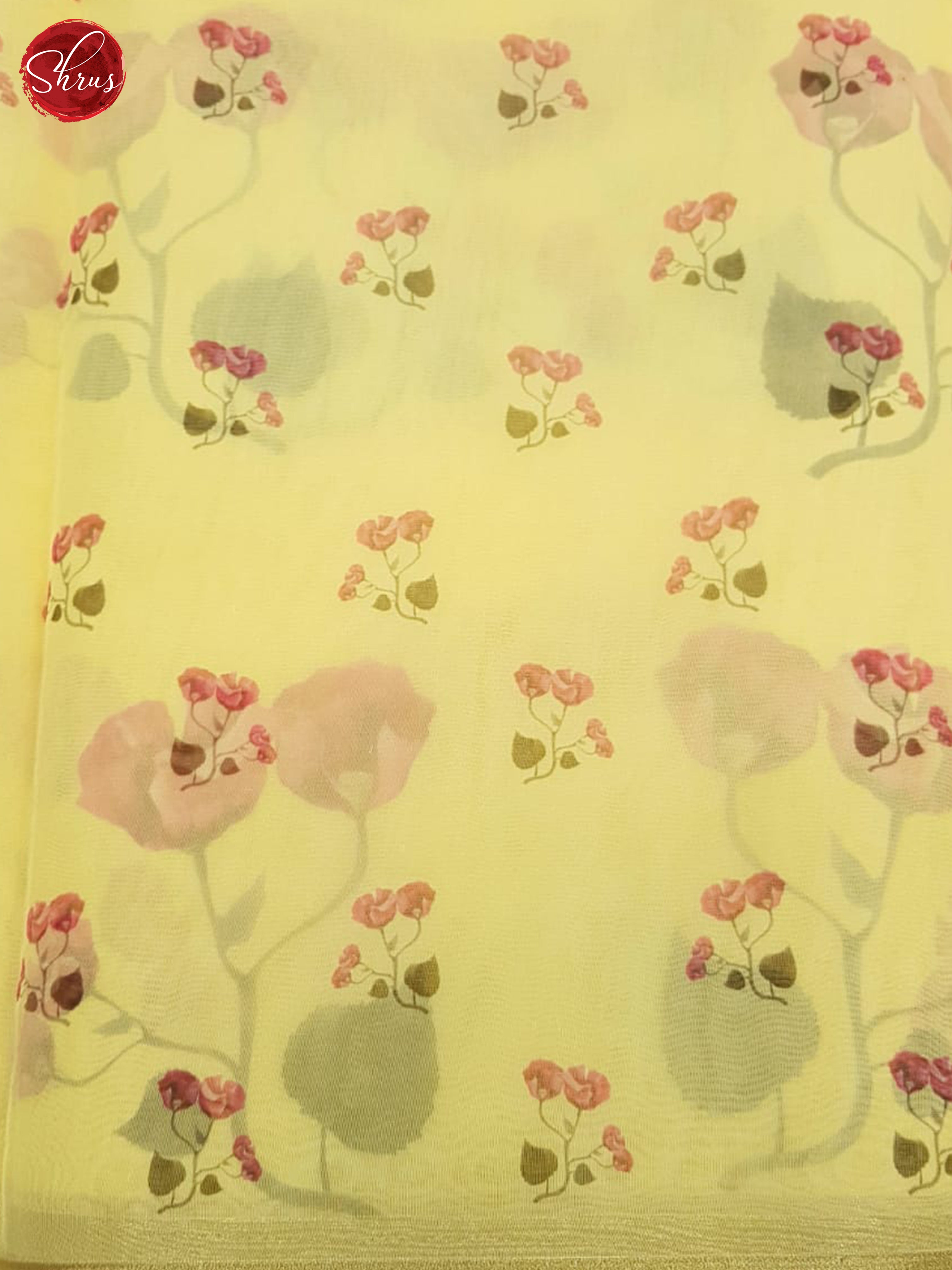 Yellow(single tone)-Semi Organza saree - Shop on ShrusEternity.com