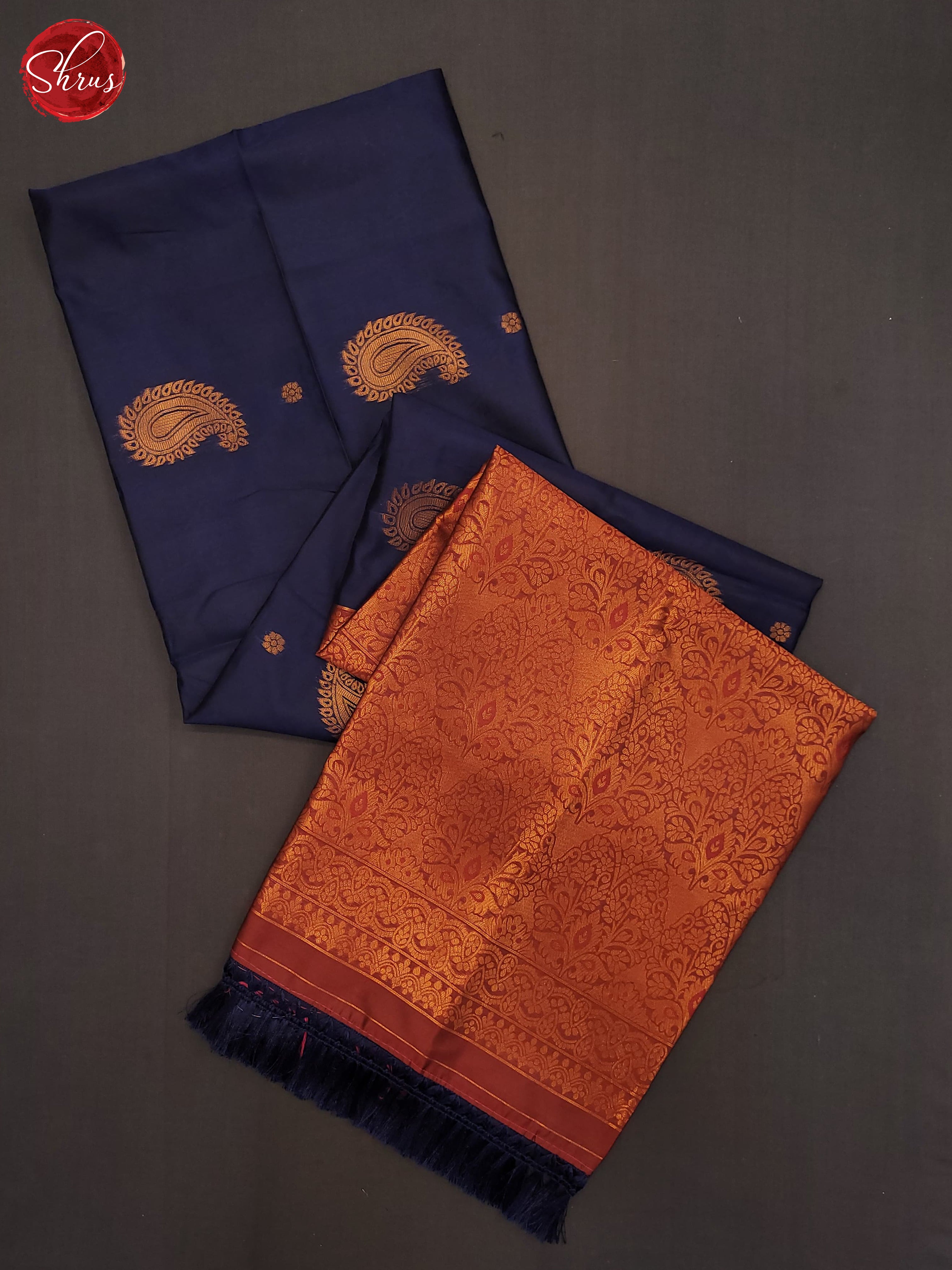 navy blue and maroon- Semi Soft Silk Saree - Shop on ShrusEternity.com