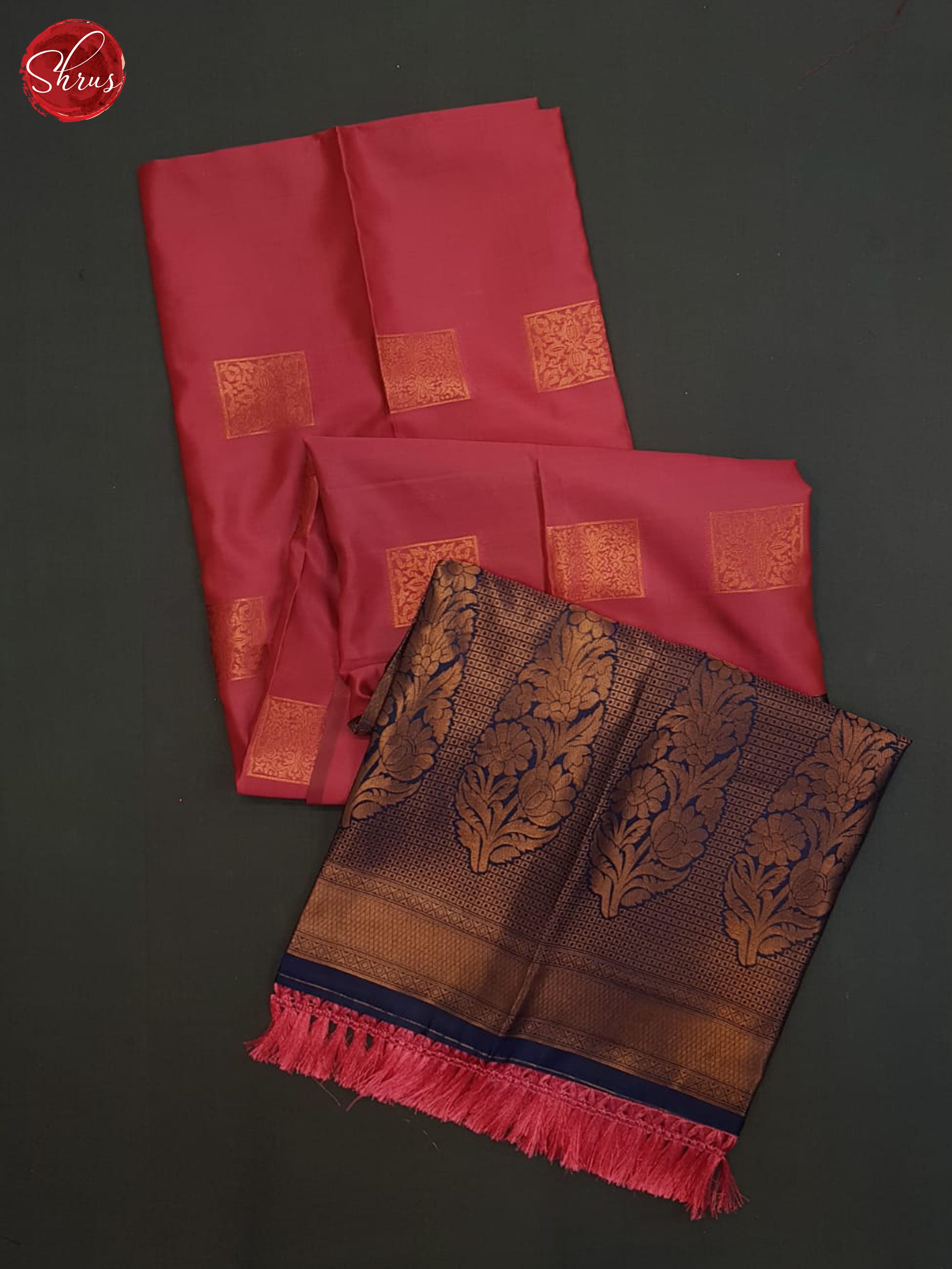Pink And Blue- Semi soft silk saree - Shop on ShrusEternity.com