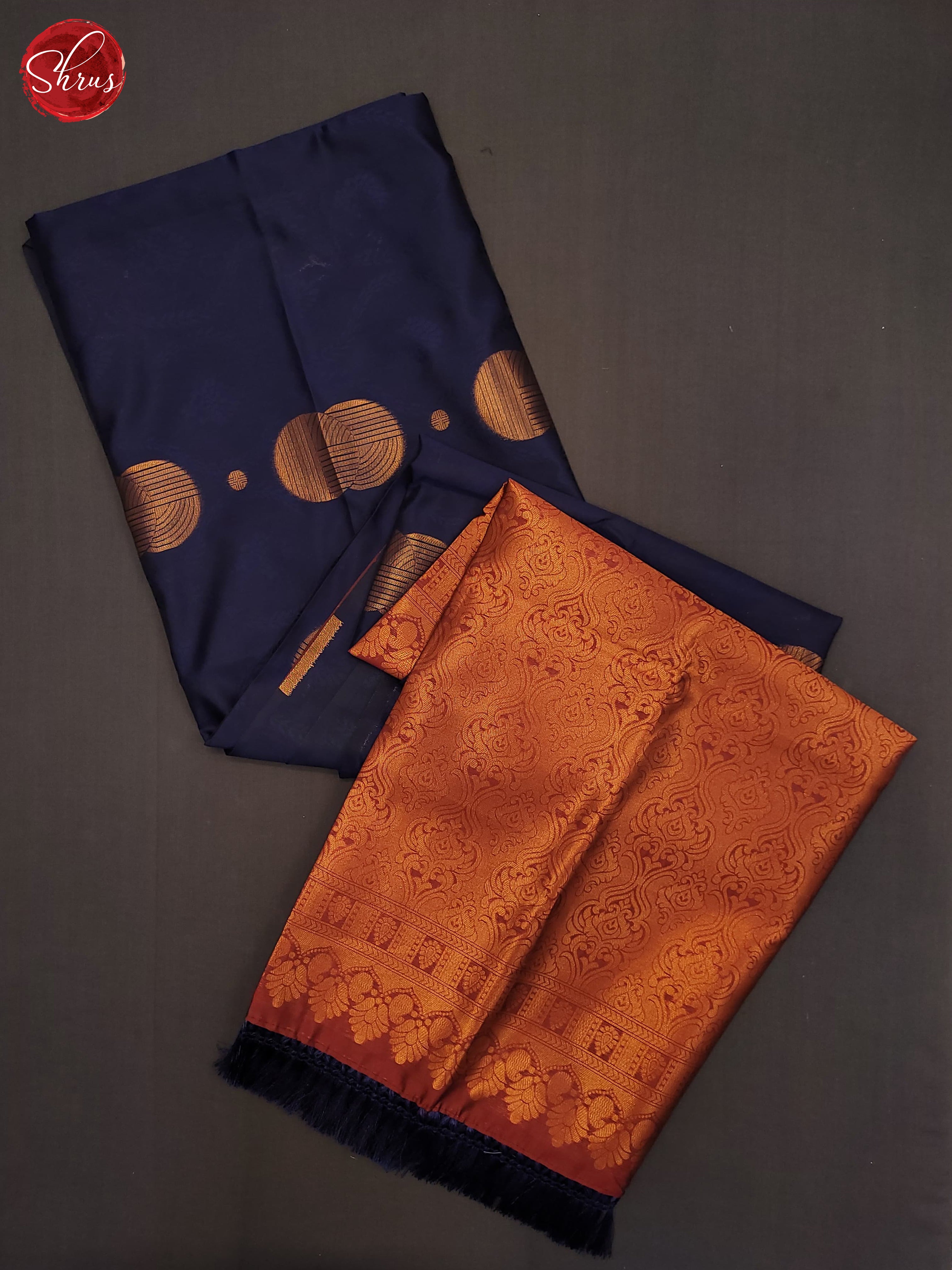 navy blue and maroon- Semi Soft Silk Saree - Shop on ShrusEternity.com