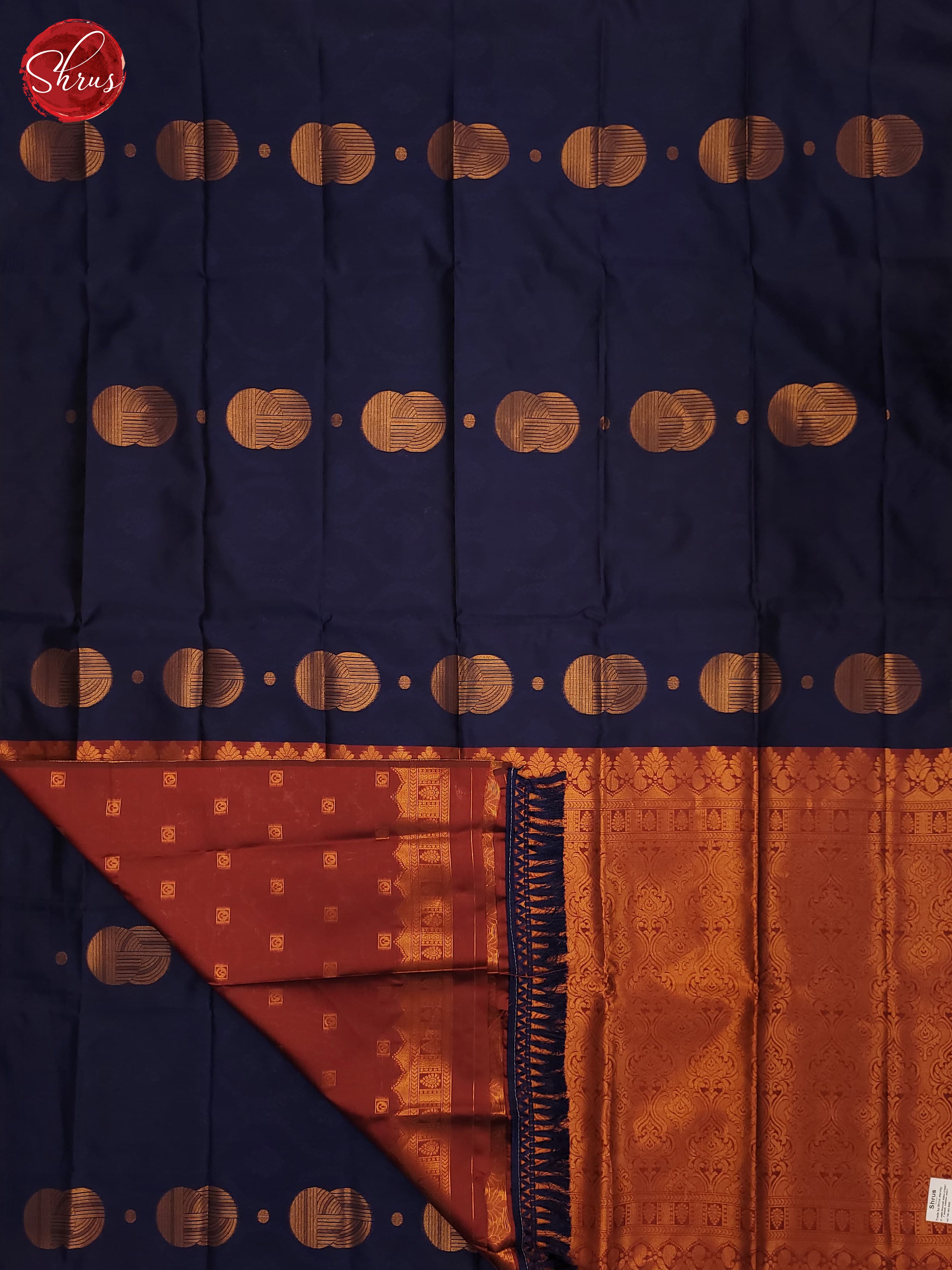 navy blue and maroon- Semi Soft Silk Saree - Shop on ShrusEternity.com