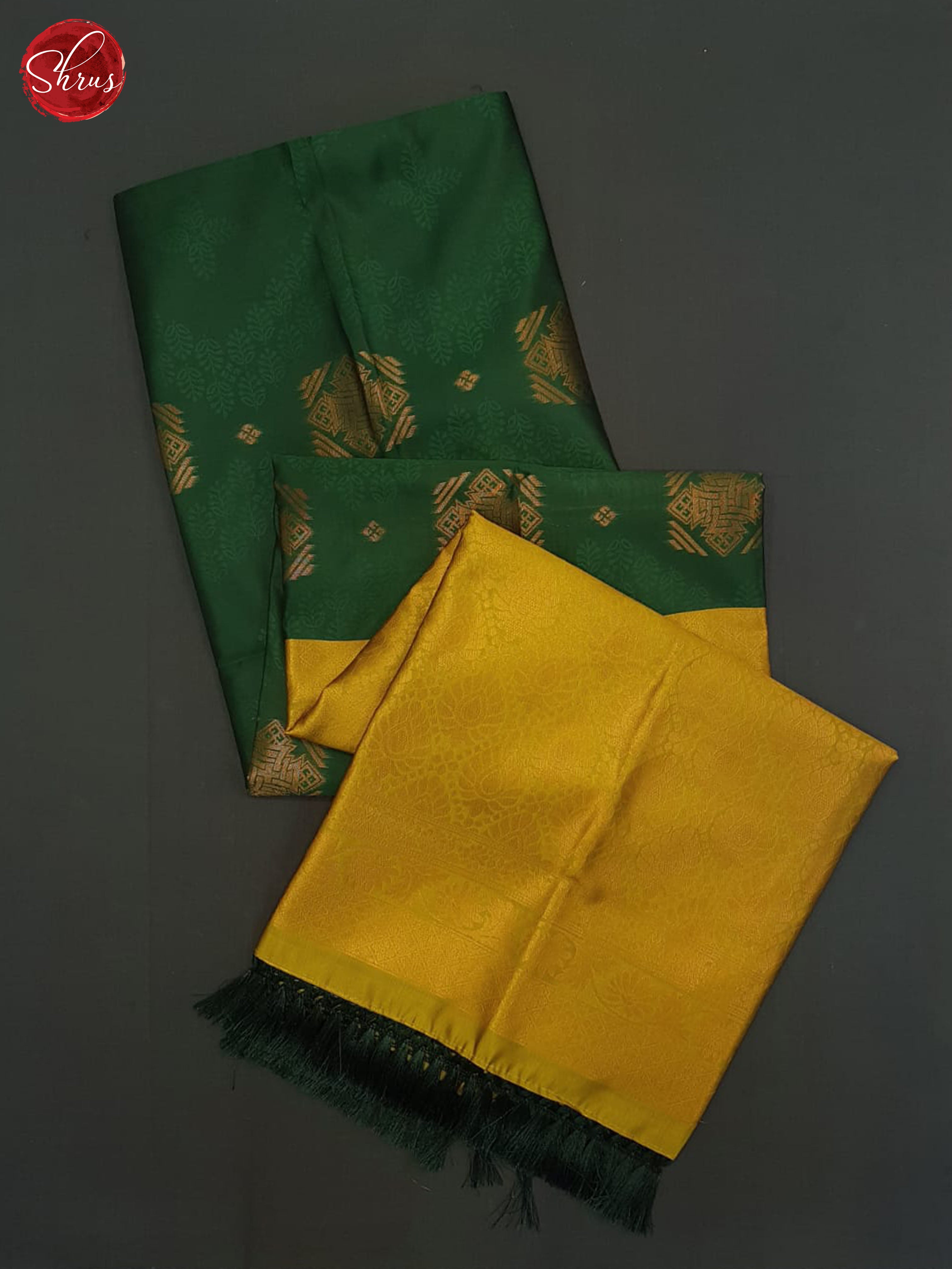 Green And Mustard-Semi soft silk saree - Shop on ShrusEternity.com