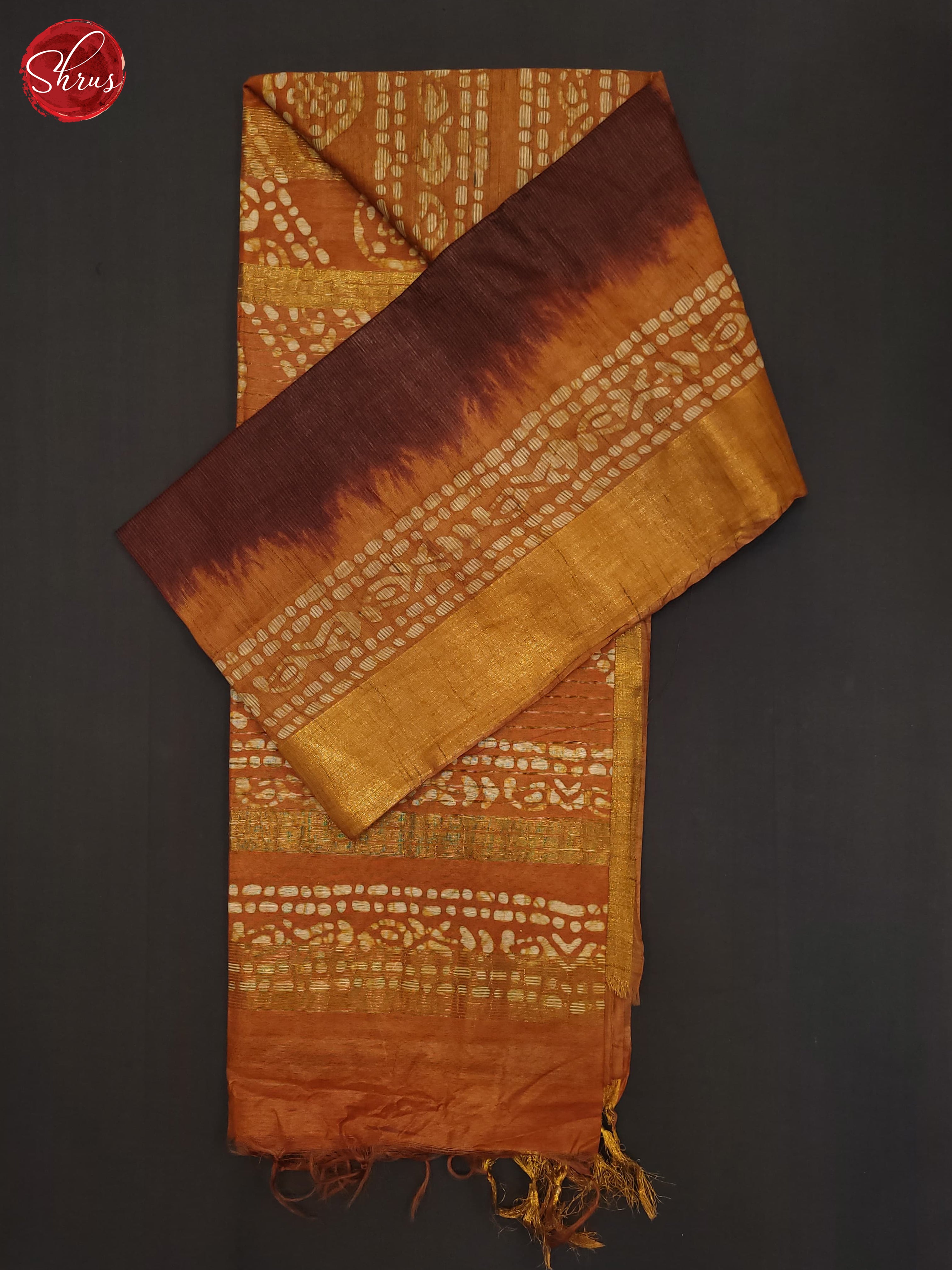 Brown & Yellow - Bhatik Saree - Shop on ShrusEternity.com