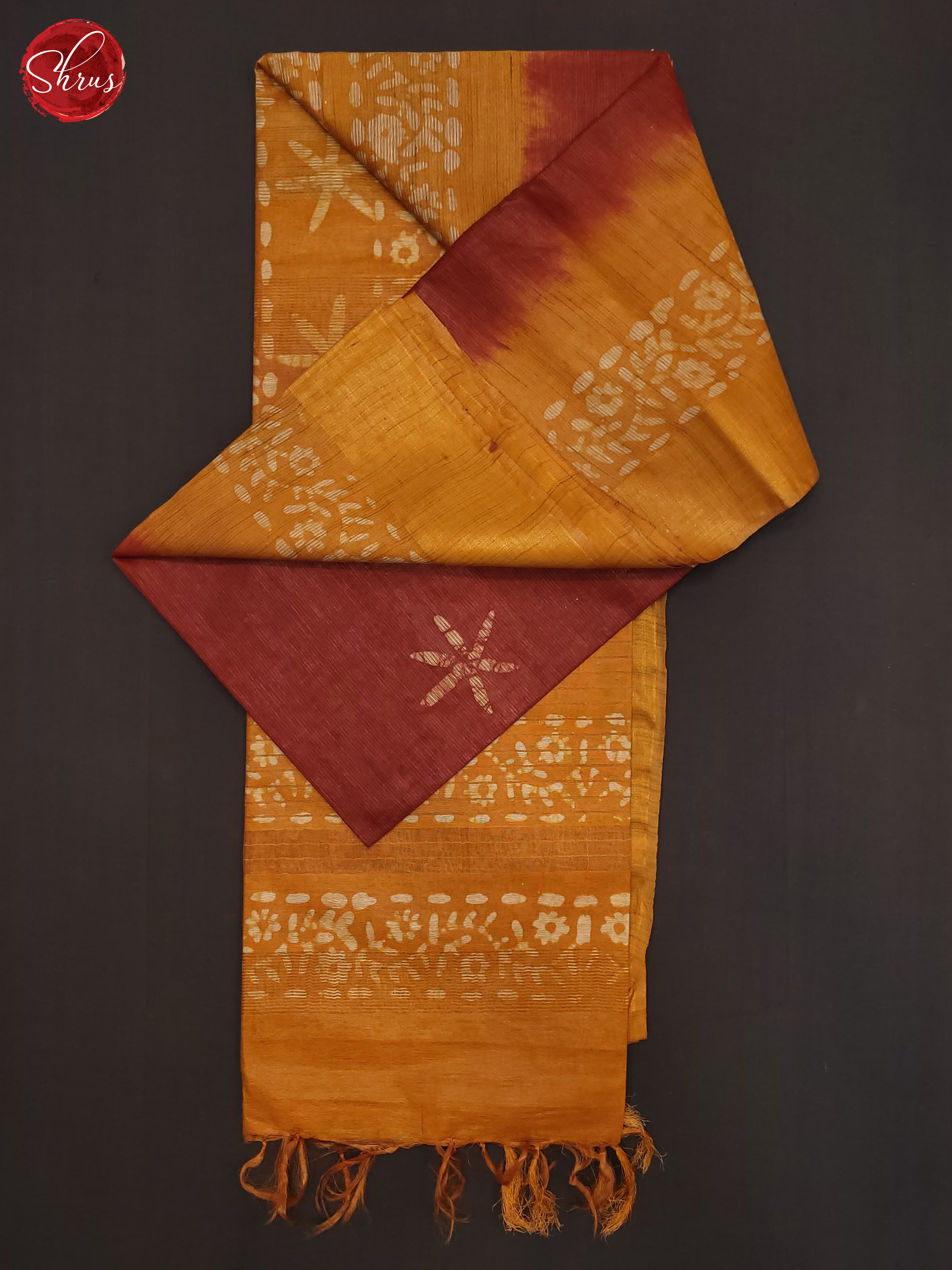 Red & Mustard - Bhatik Saree - Shop on ShrusEternity.com