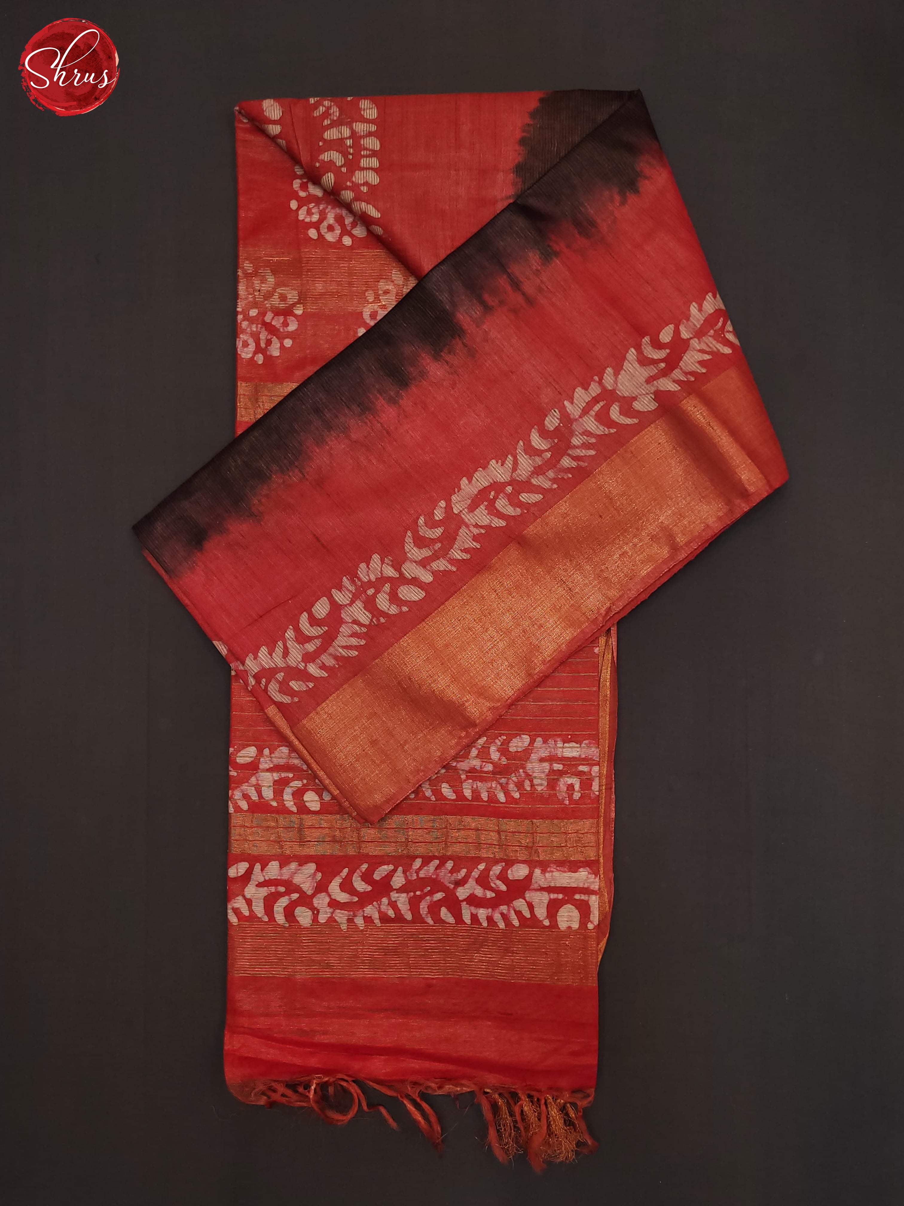 Brown & Red - Bhatik Saree - Shop on ShrusEternity.com