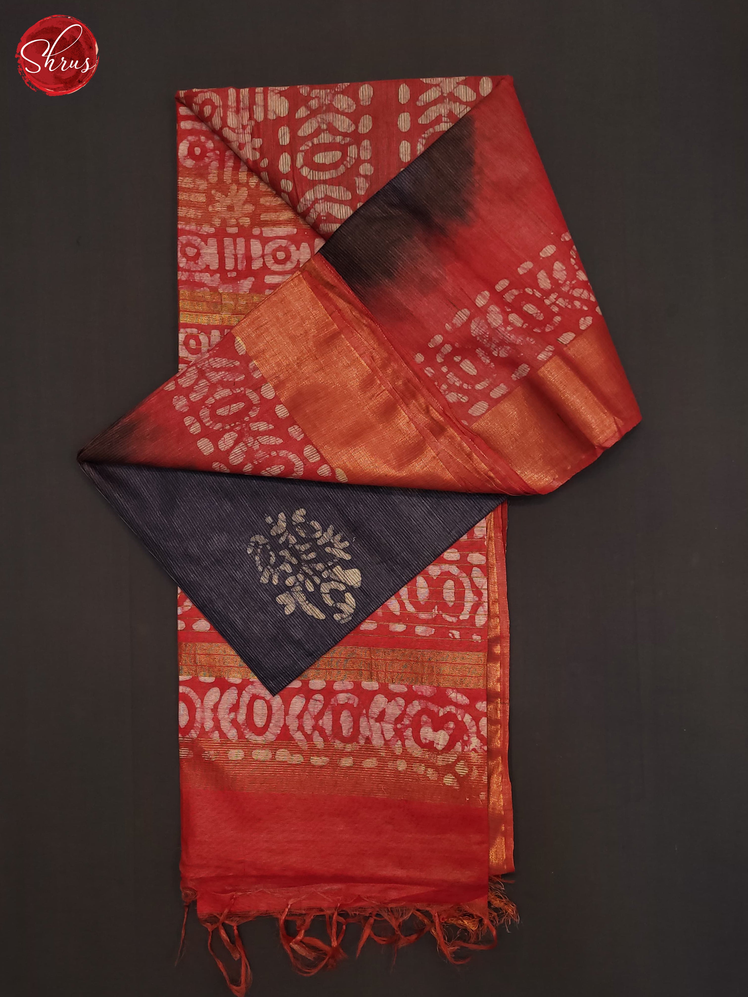 Navy Blue & Red - Bhatik Saree - Shop on ShrusEternity.com