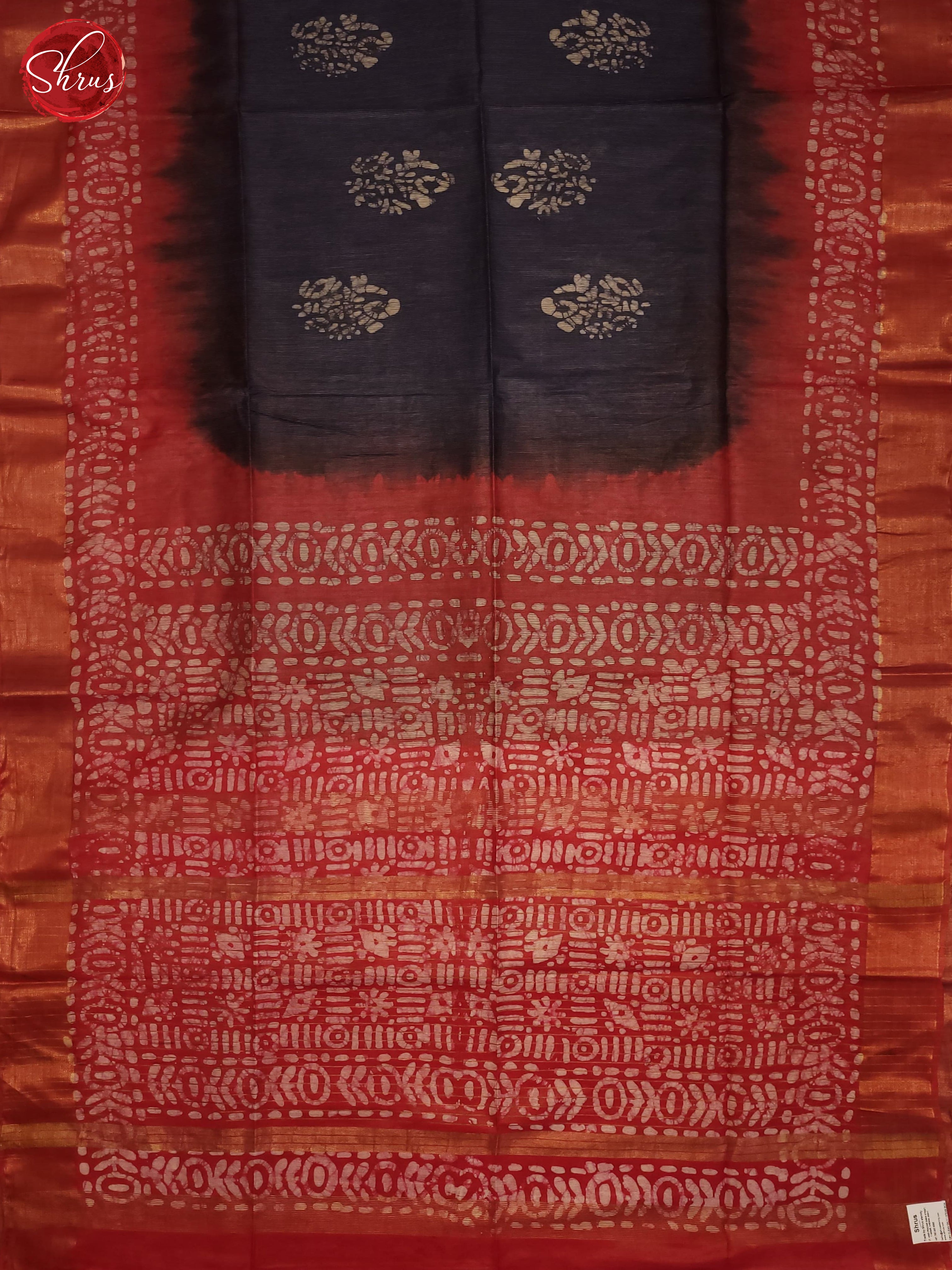 Navy Blue & Red - Bhatik Saree - Shop on ShrusEternity.com