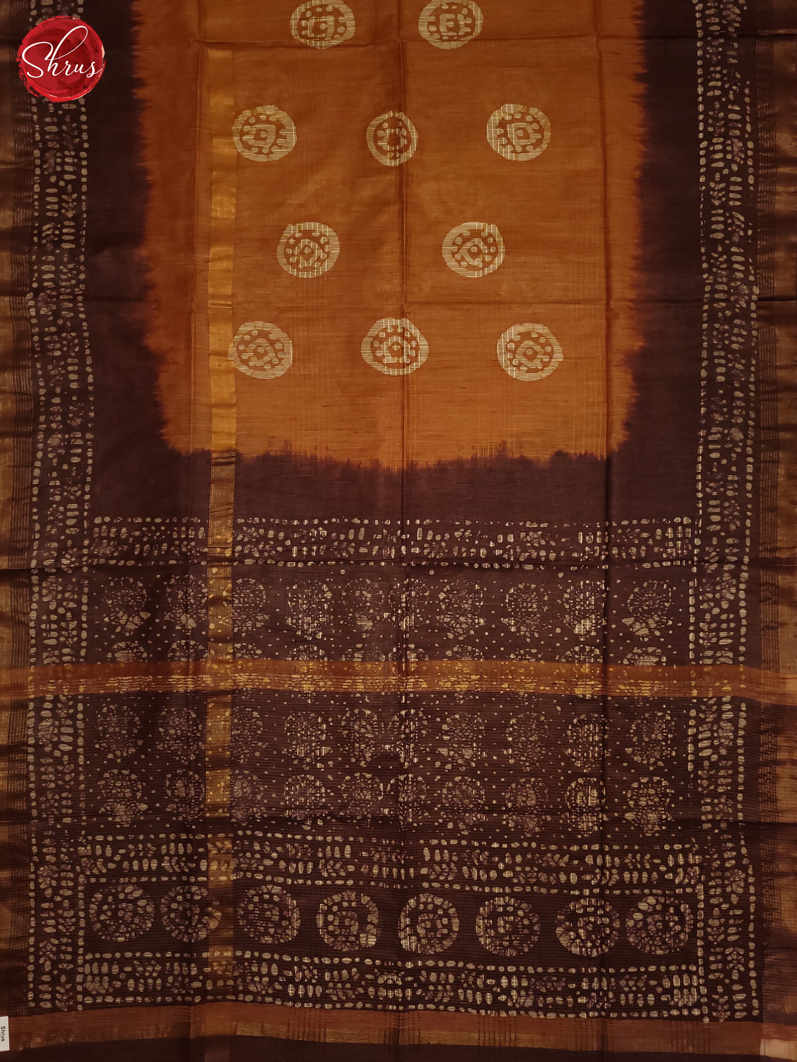 Mustard & Brown- Bhatik Saree - Shop on ShrusEternity.com