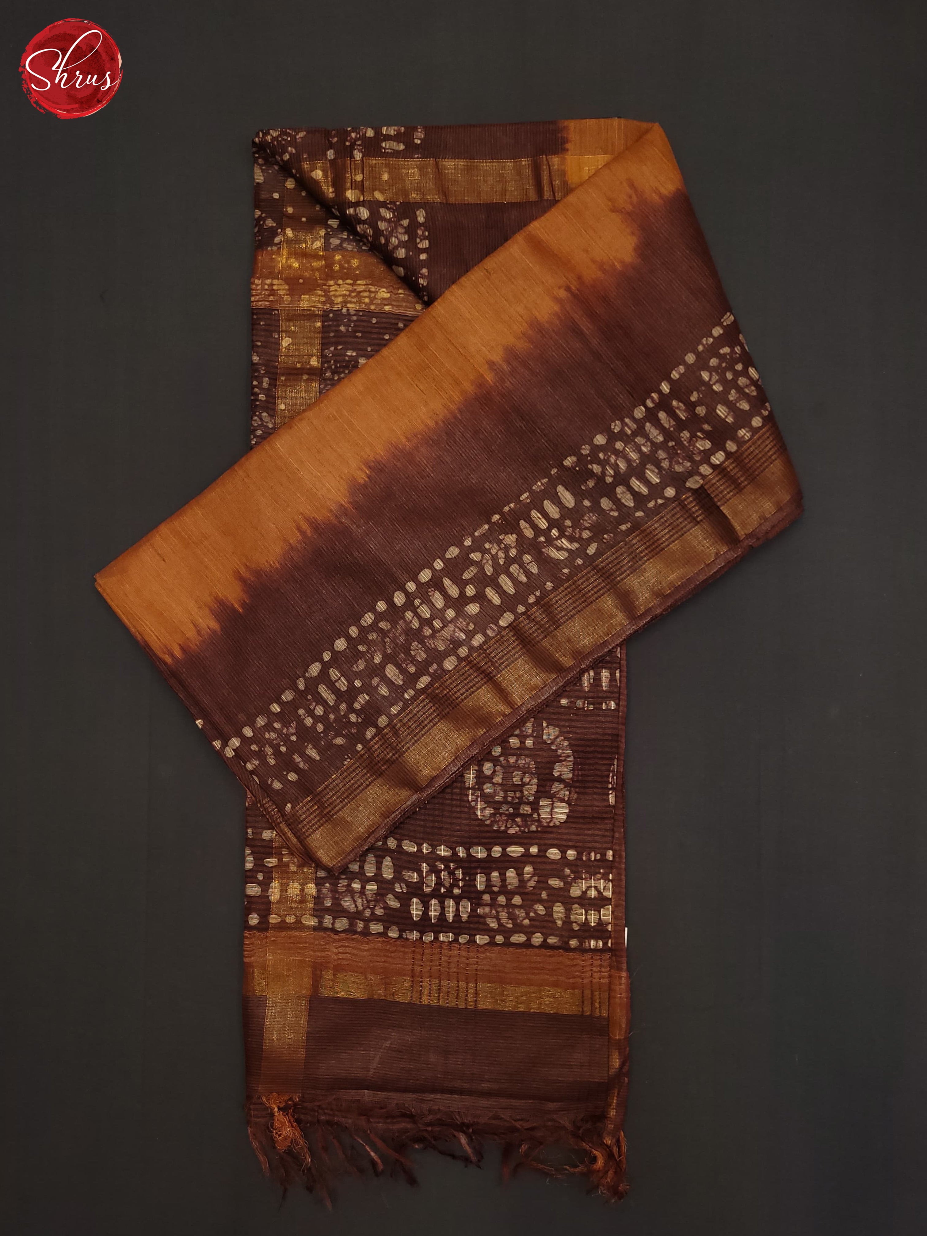 Mustard & Brown- Bhatik Saree - Shop on ShrusEternity.com