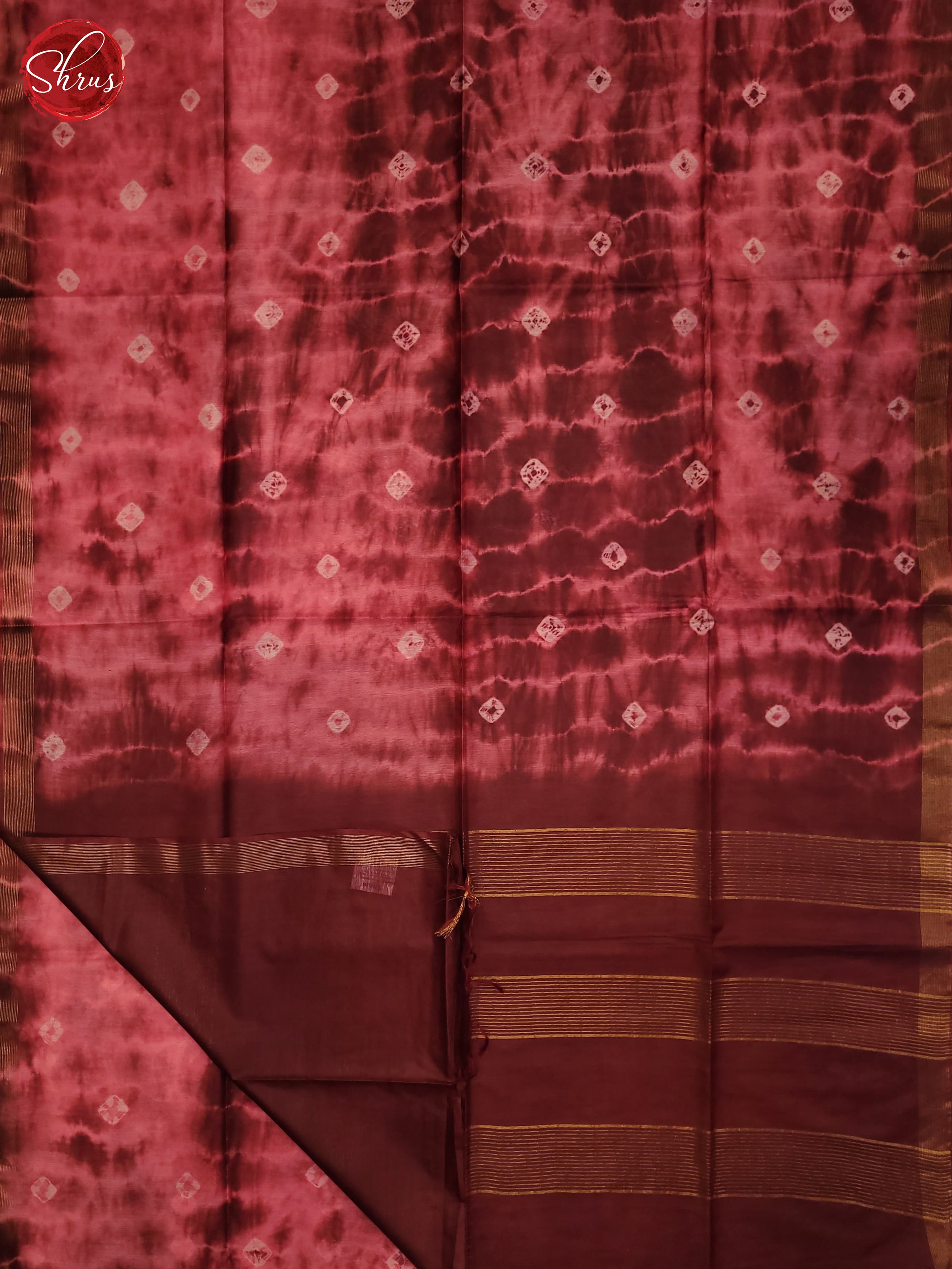 Pink & Maroon - Shibori Saree - Shop on ShrusEternity.com
