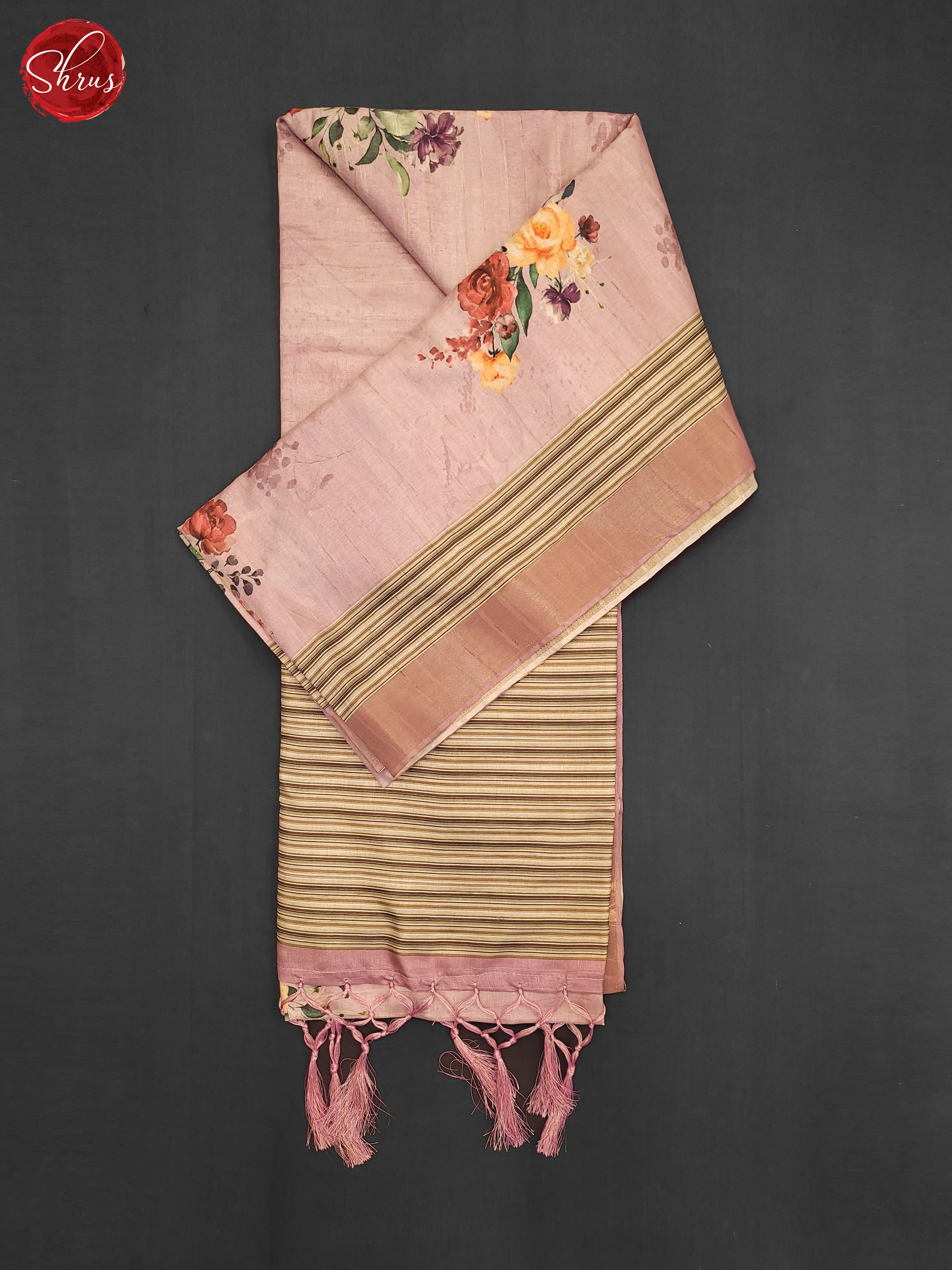 Pink & Beige - Semi Tussar Saree - Shop on ShrusEternity.com