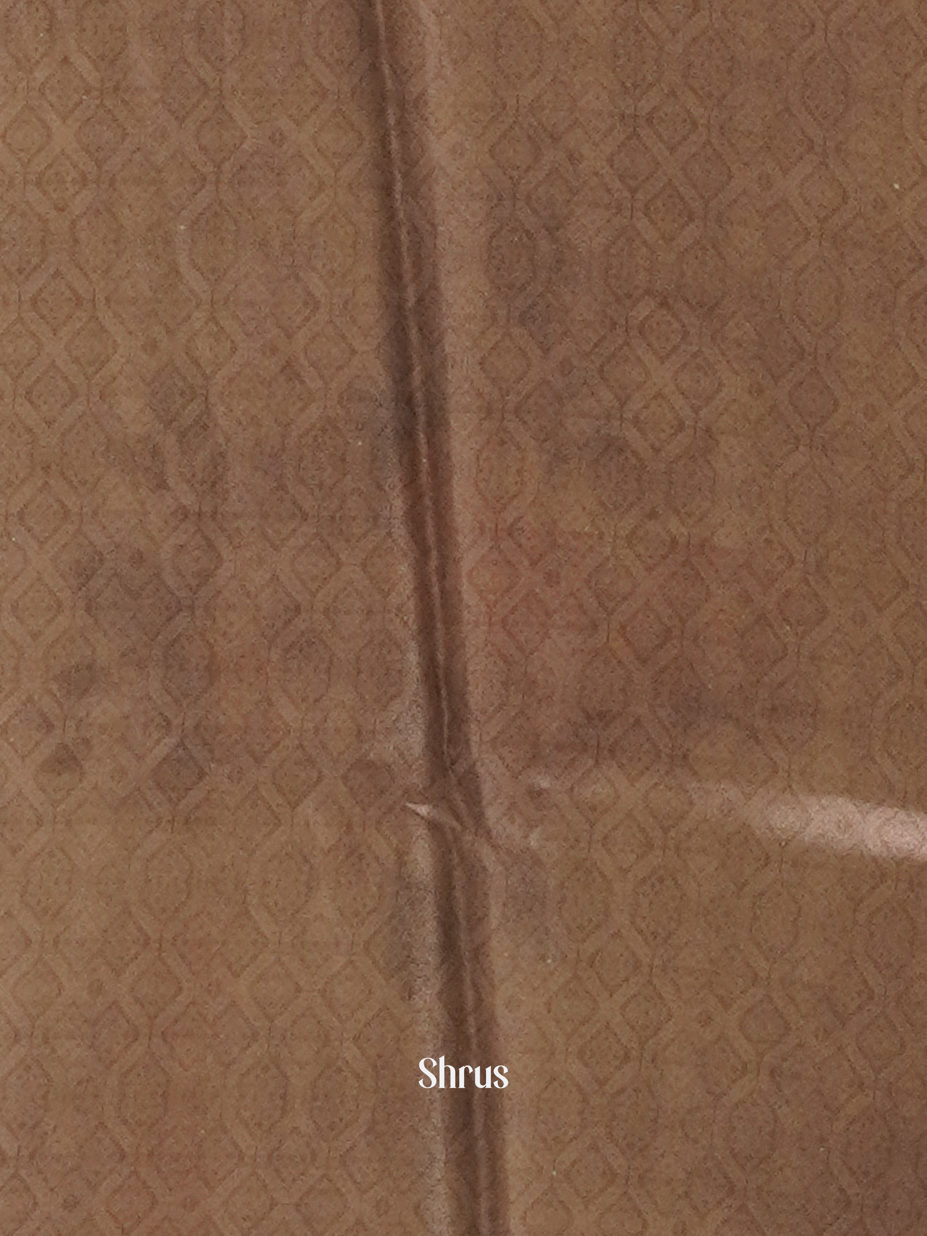 Cream And Brown- Semi Crepe Saree - Shop on ShrusEternity.com